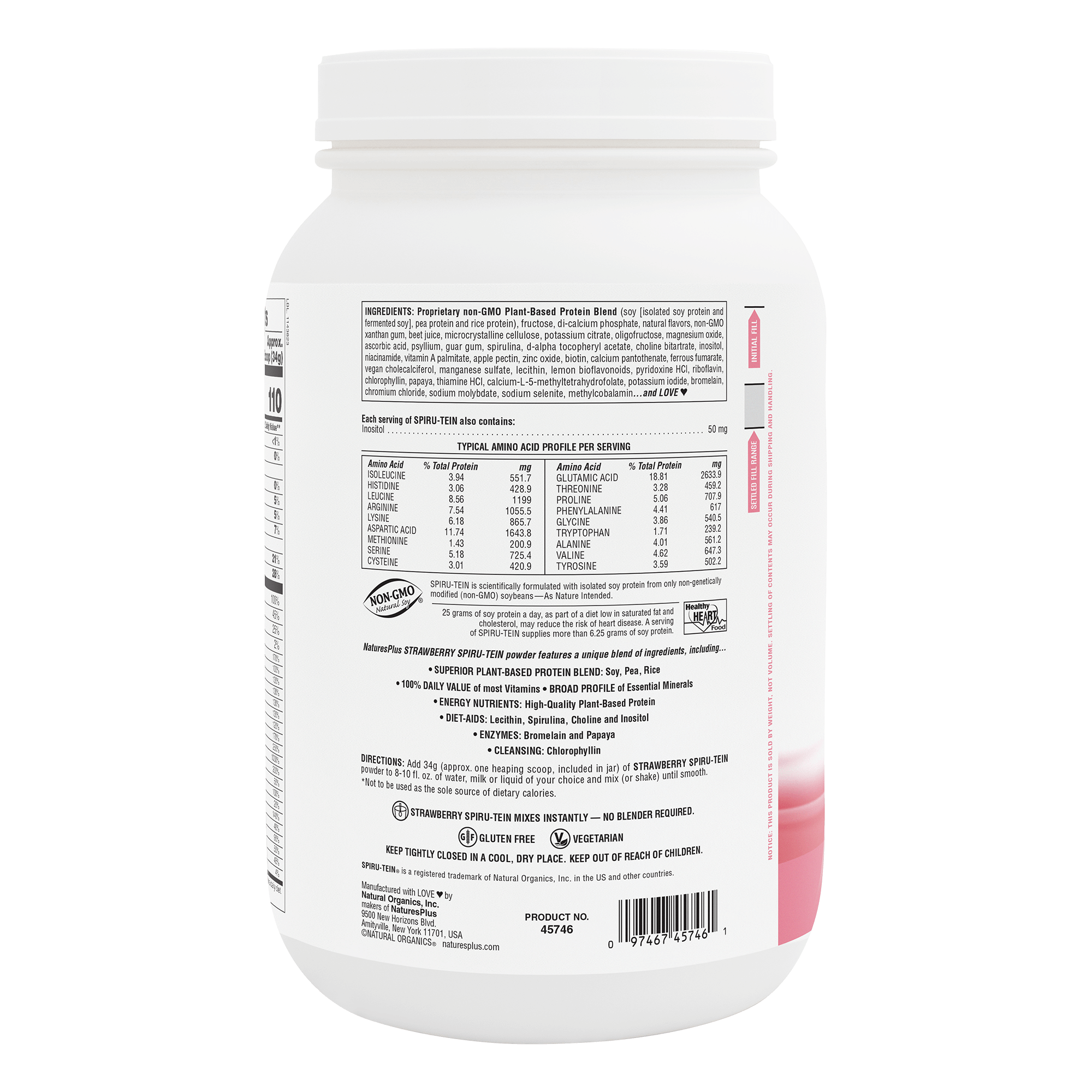 SPIRU-TEIN® Protein Powder Meal** - Strawberry - 4.50 LB