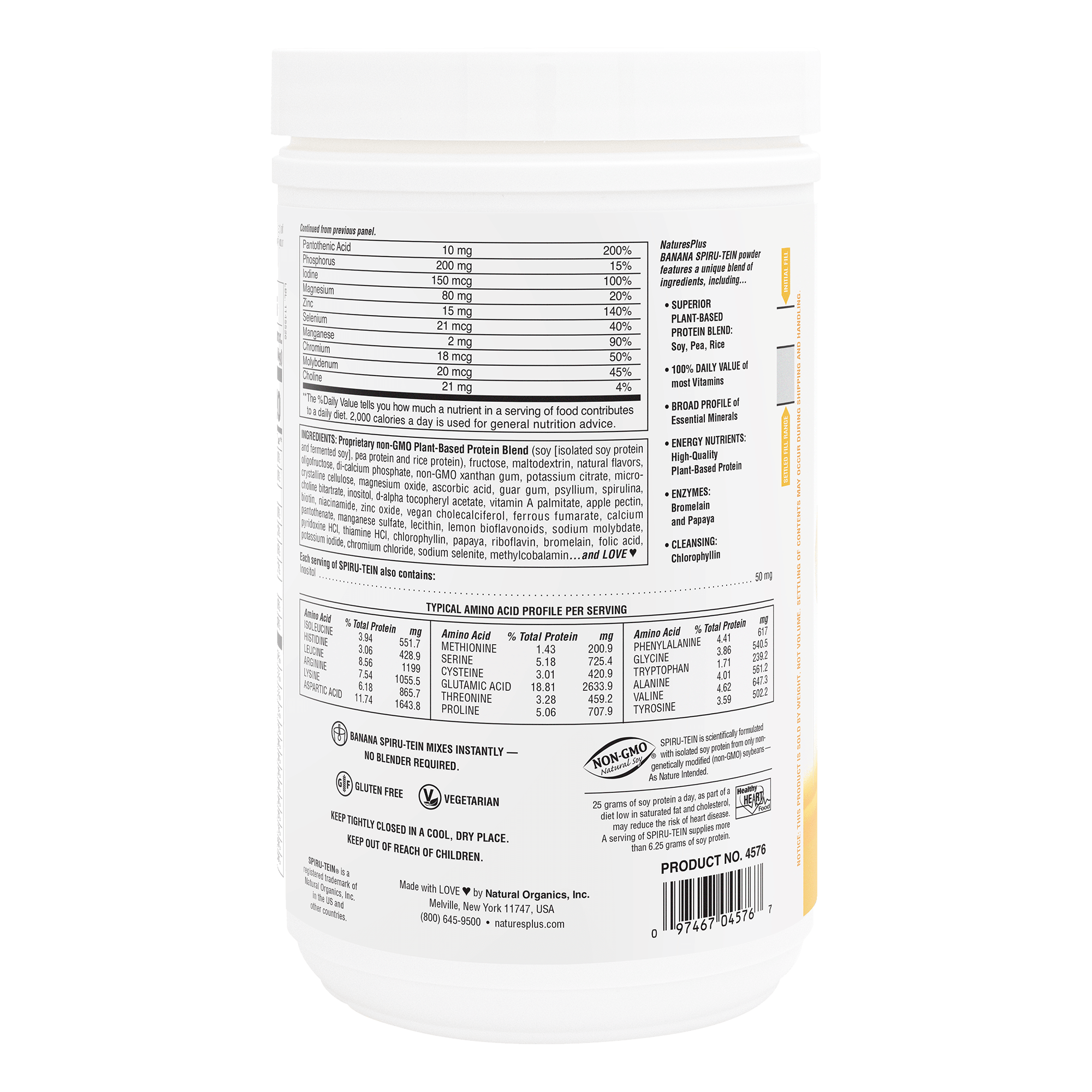 SPIRU-TEIN® Protein Powder Meal** - Banana - 1.20 LB