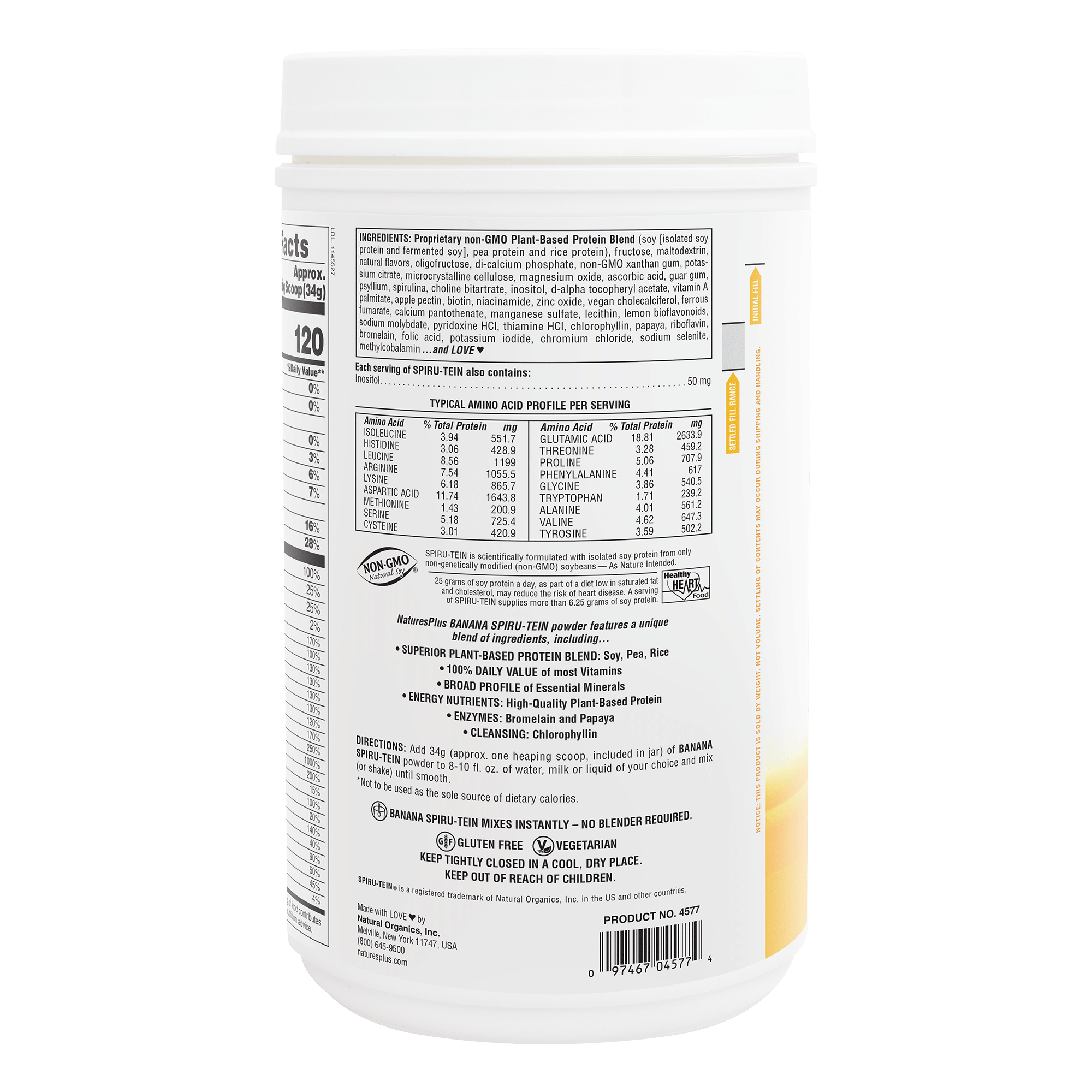 SPIRU-TEIN® Protein Powder Meal** - Banana - 2.40 LB