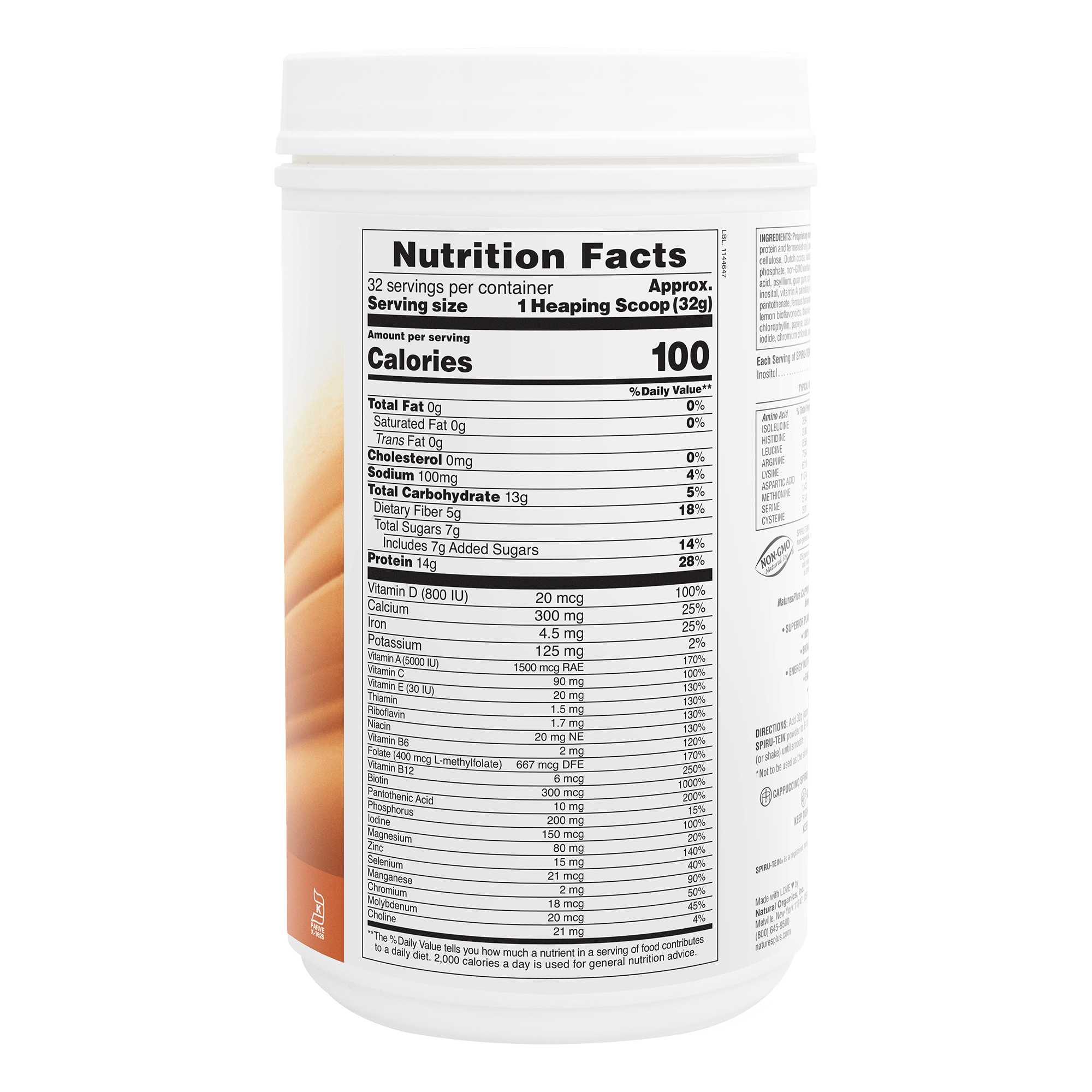 SPIRU-TEIN® Protein Powder Meal** - Cappuccino - 2.25 LB