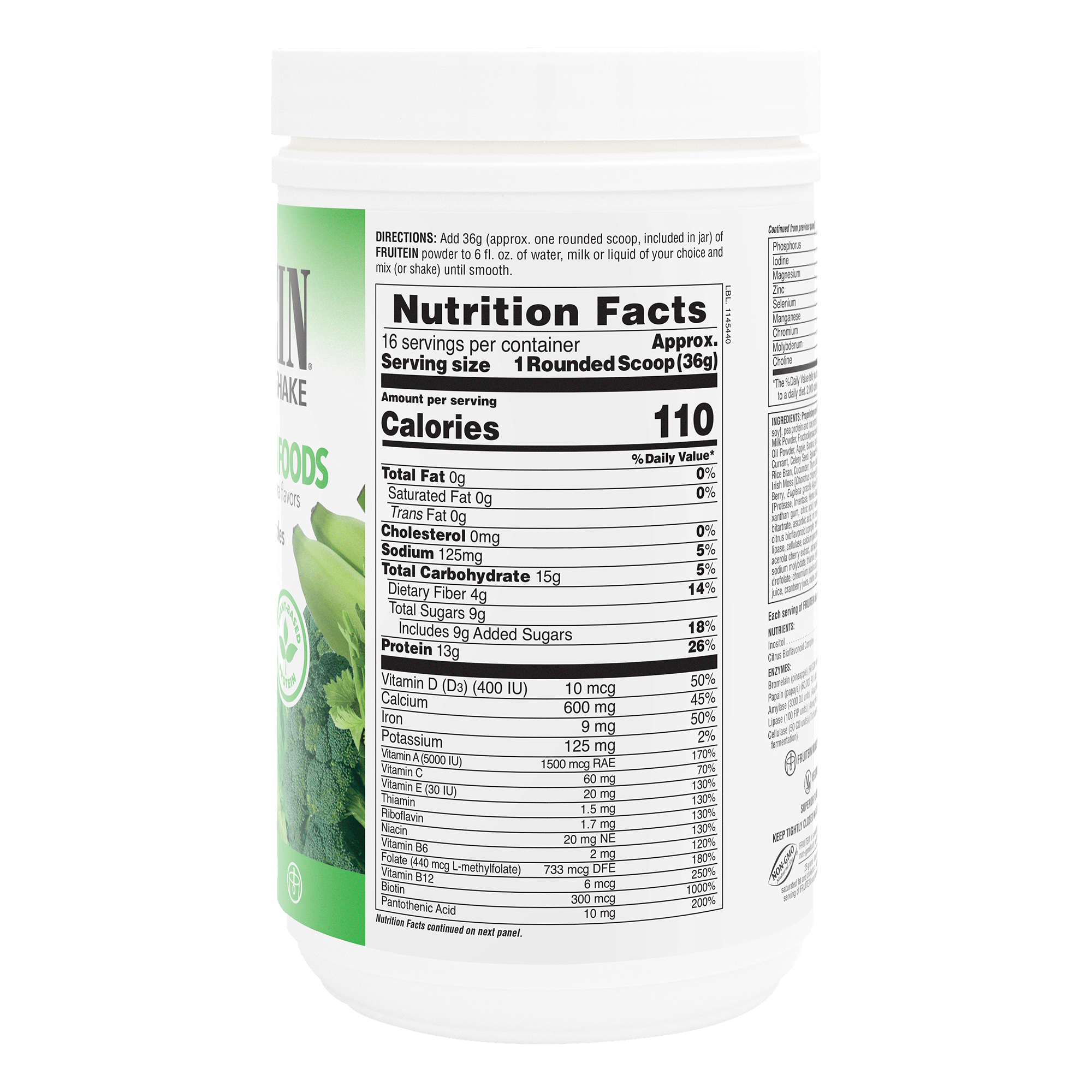FRUITEIN® Revitalizing Green Foods Shake - 1.30 LB