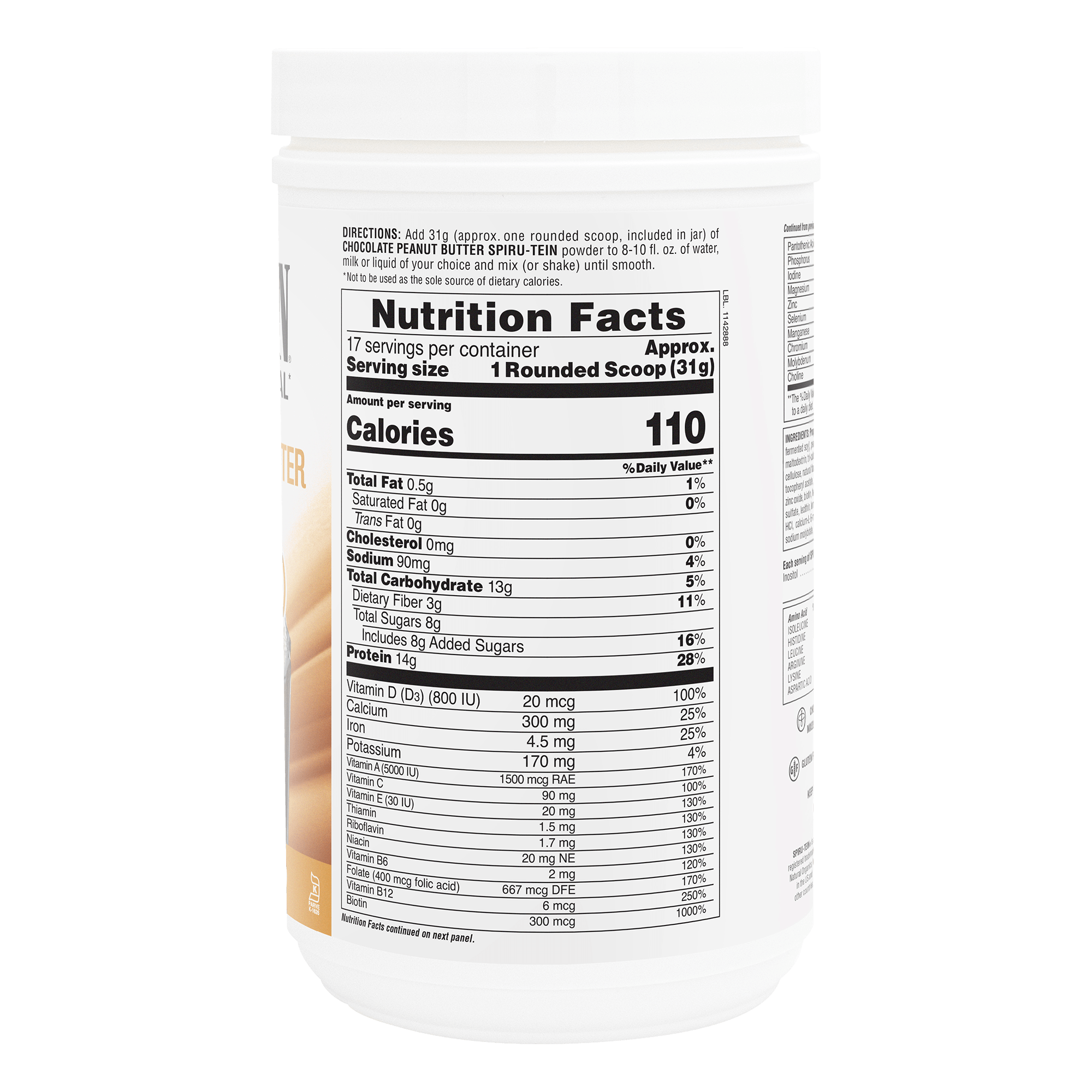 SPIRU-TEIN® Protein Powder Meal** - Chocolate Peanut Butter Swirl - 1.20 LB