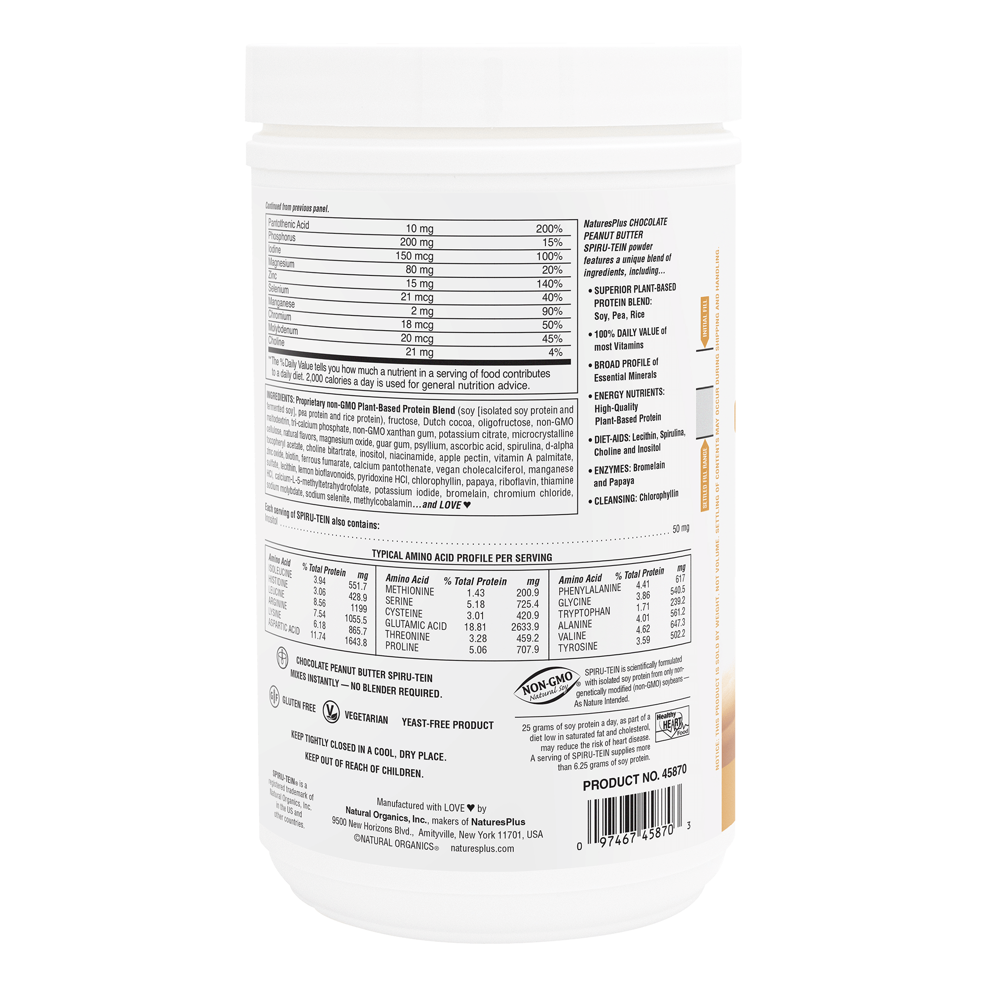 SPIRU-TEIN® Protein Powder Meal** - Chocolate Peanut Butter Swirl - 1.20 LB