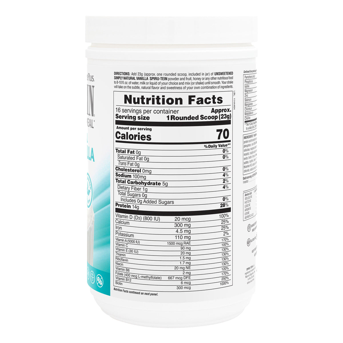 product image of Simply Natural SPIRU-TEIN® Shake - Vanilla containing 0.81 LB