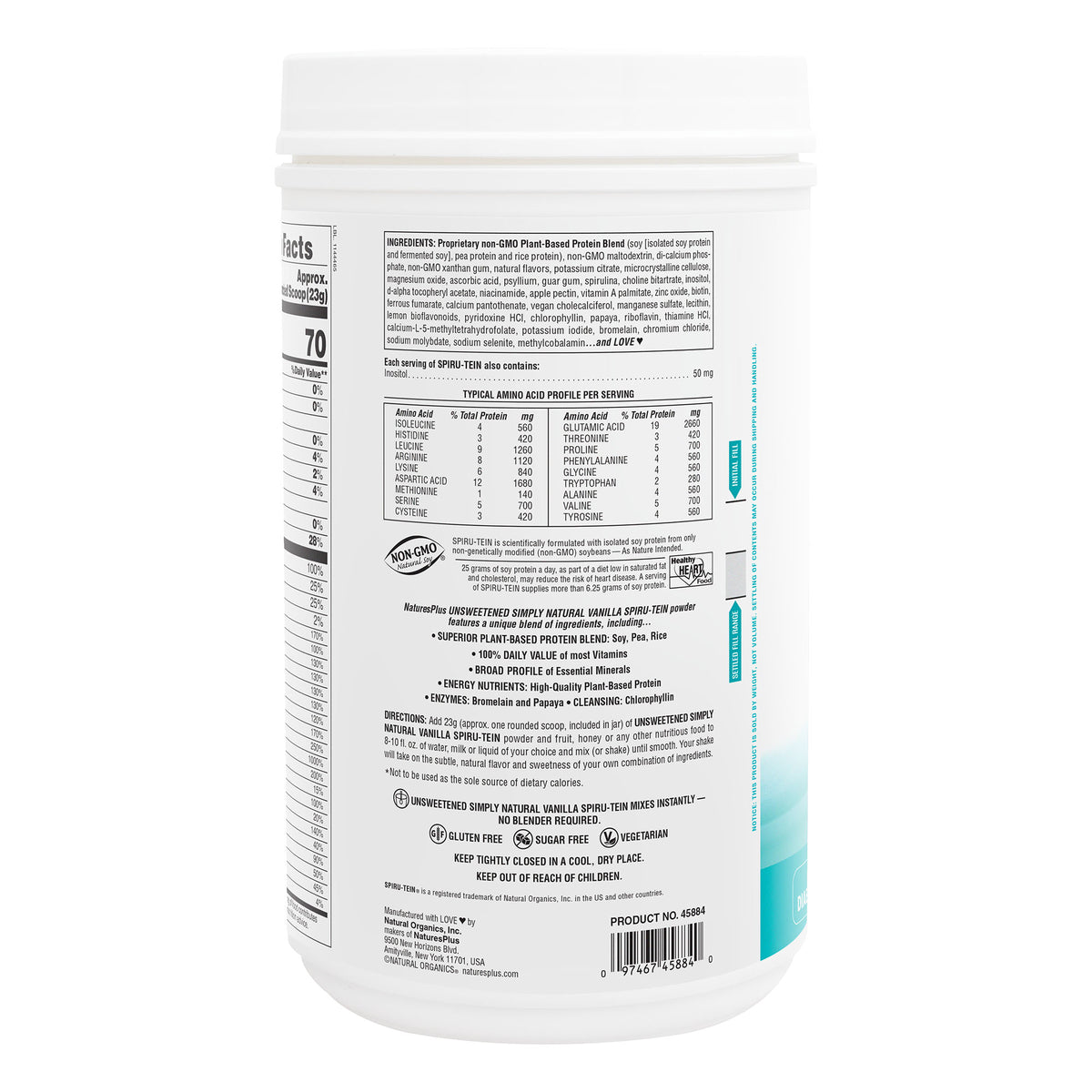 product image of Simply Natural SPIRU-TEIN® Shake - Vanilla containing 1.62 LB