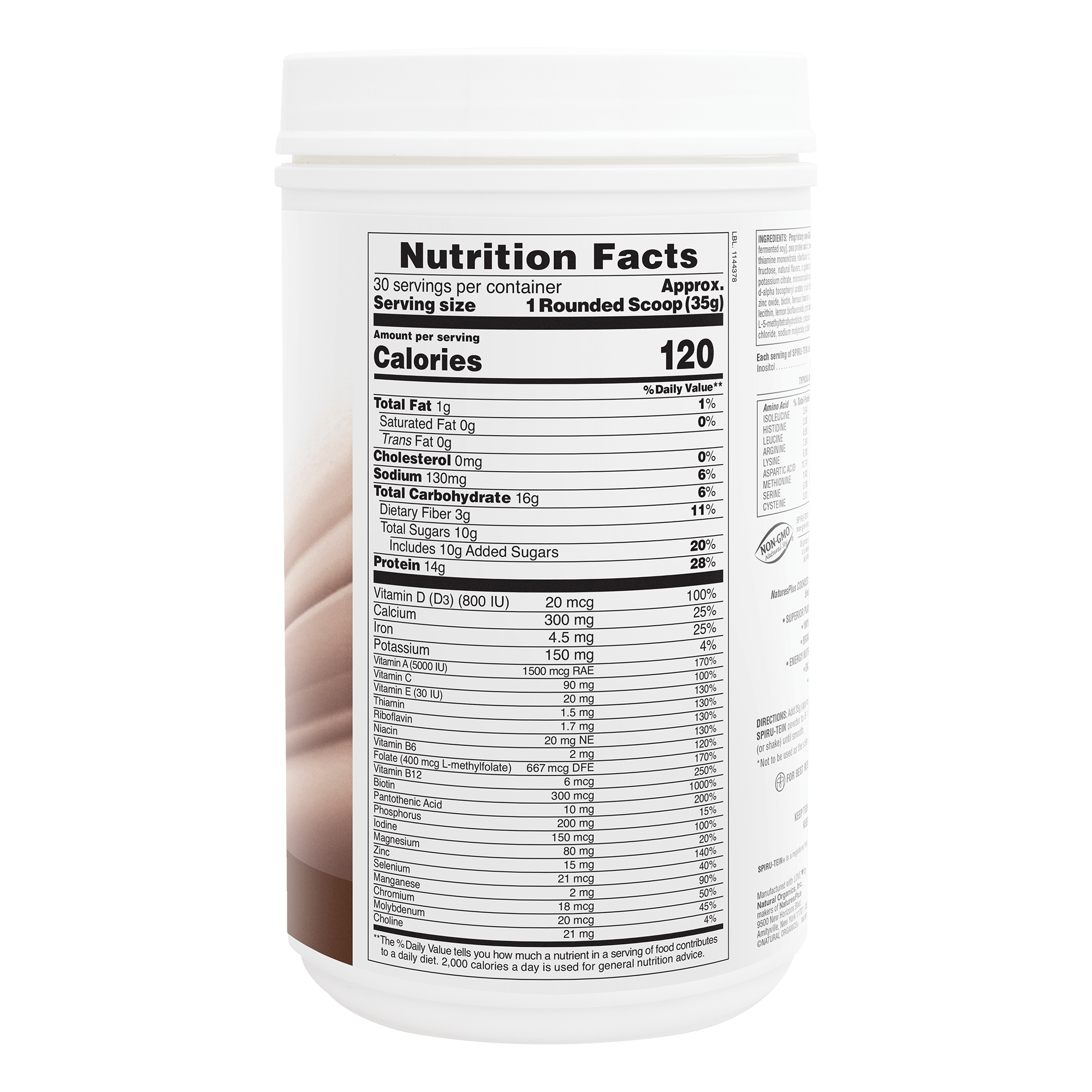 SPIRU-TEIN® Protein Powder Meal** - Cookies and Cream - 2.30 LB