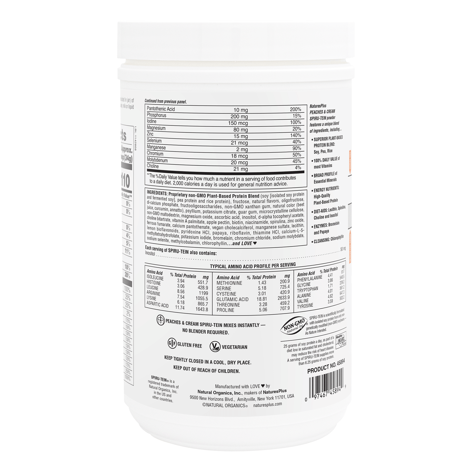 SPIRU-TEIN® Protein Powder Meal** - Peaches & Cream - 1.12 LB