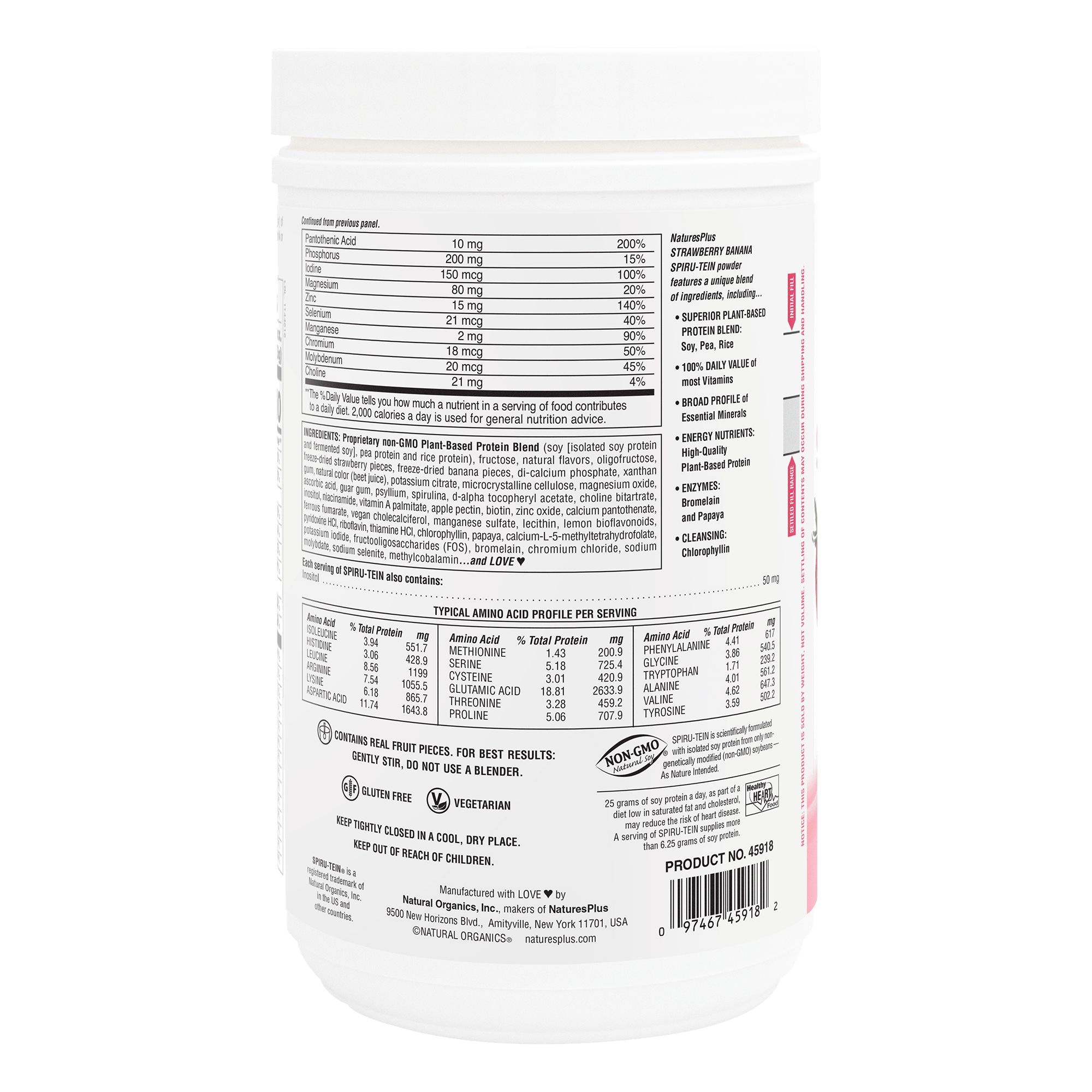 SPIRU-TEIN® Protein Powder Meal** - Strawberry Banana flavor - 1.16 LB