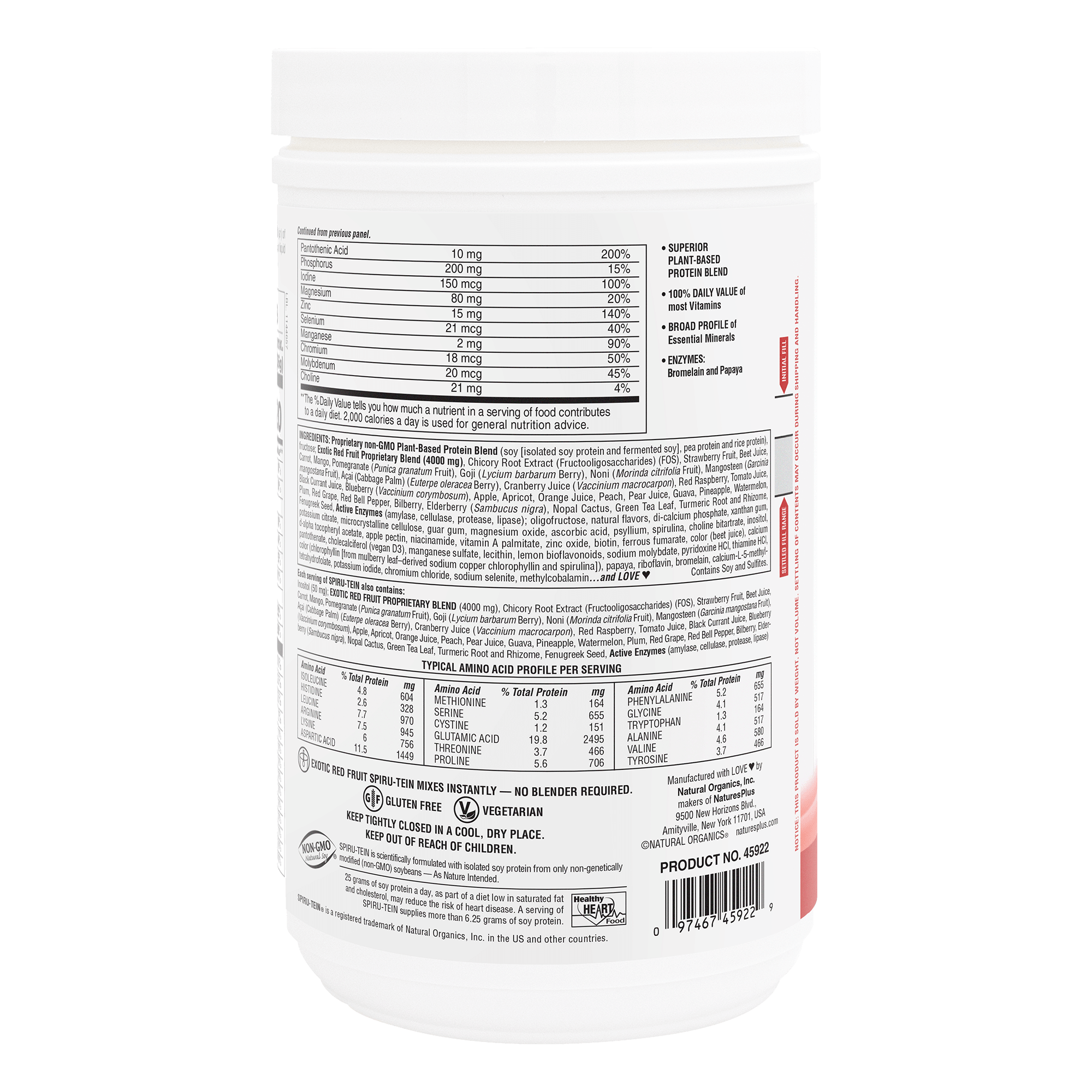 SPIRU-TEIN® Protein Powder Meal** - Exotic Red Fruit - 1.10 LB