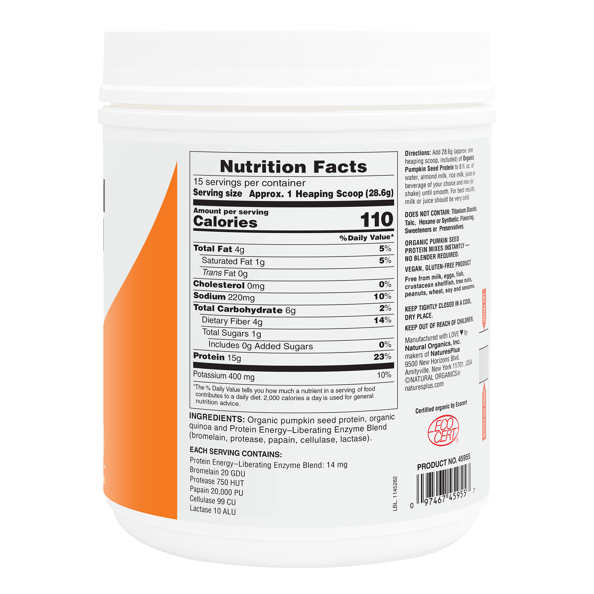 Organic Pumpkin Seed Protein - 0.95 LB