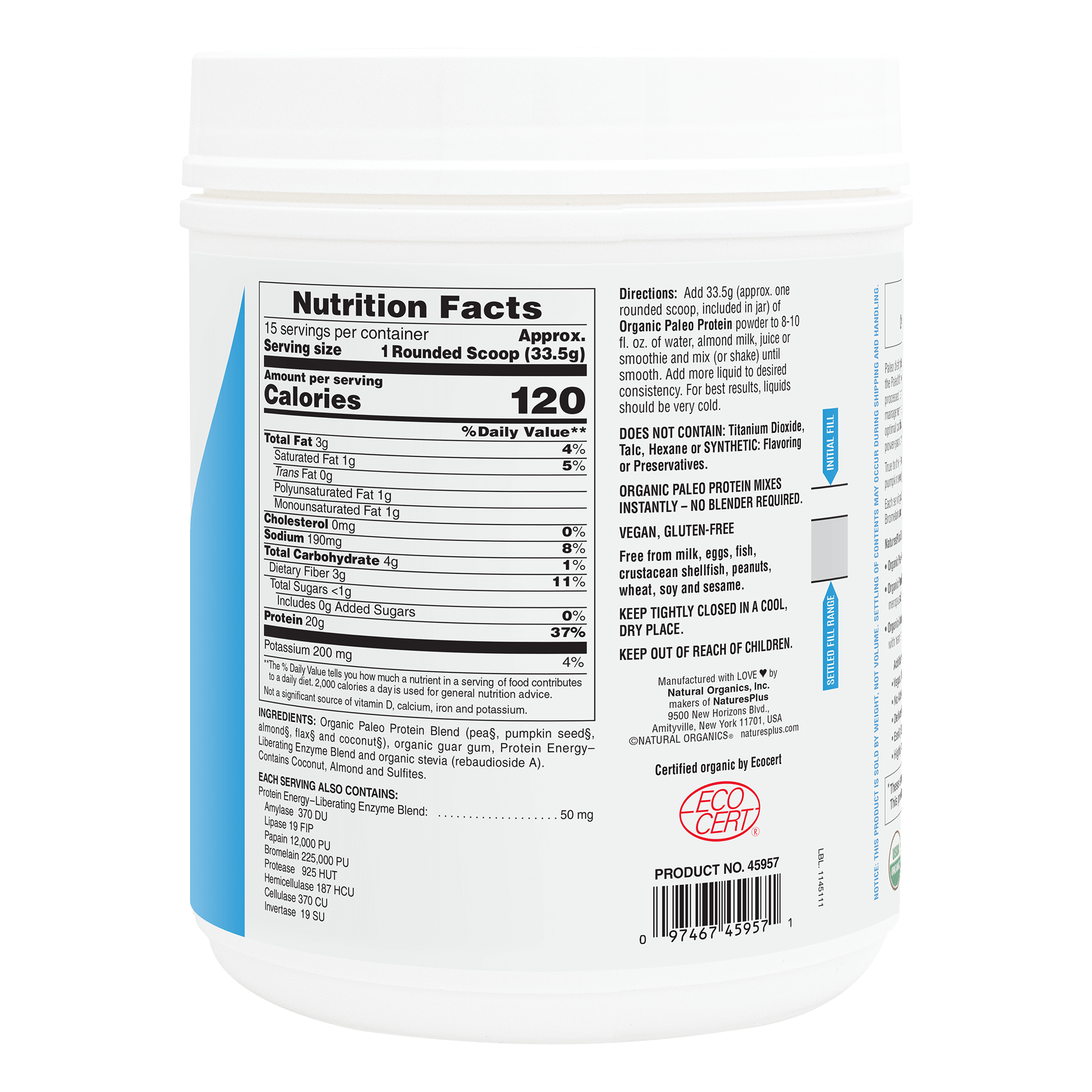 Organic Paleo Protein Powder - 1.11 LB