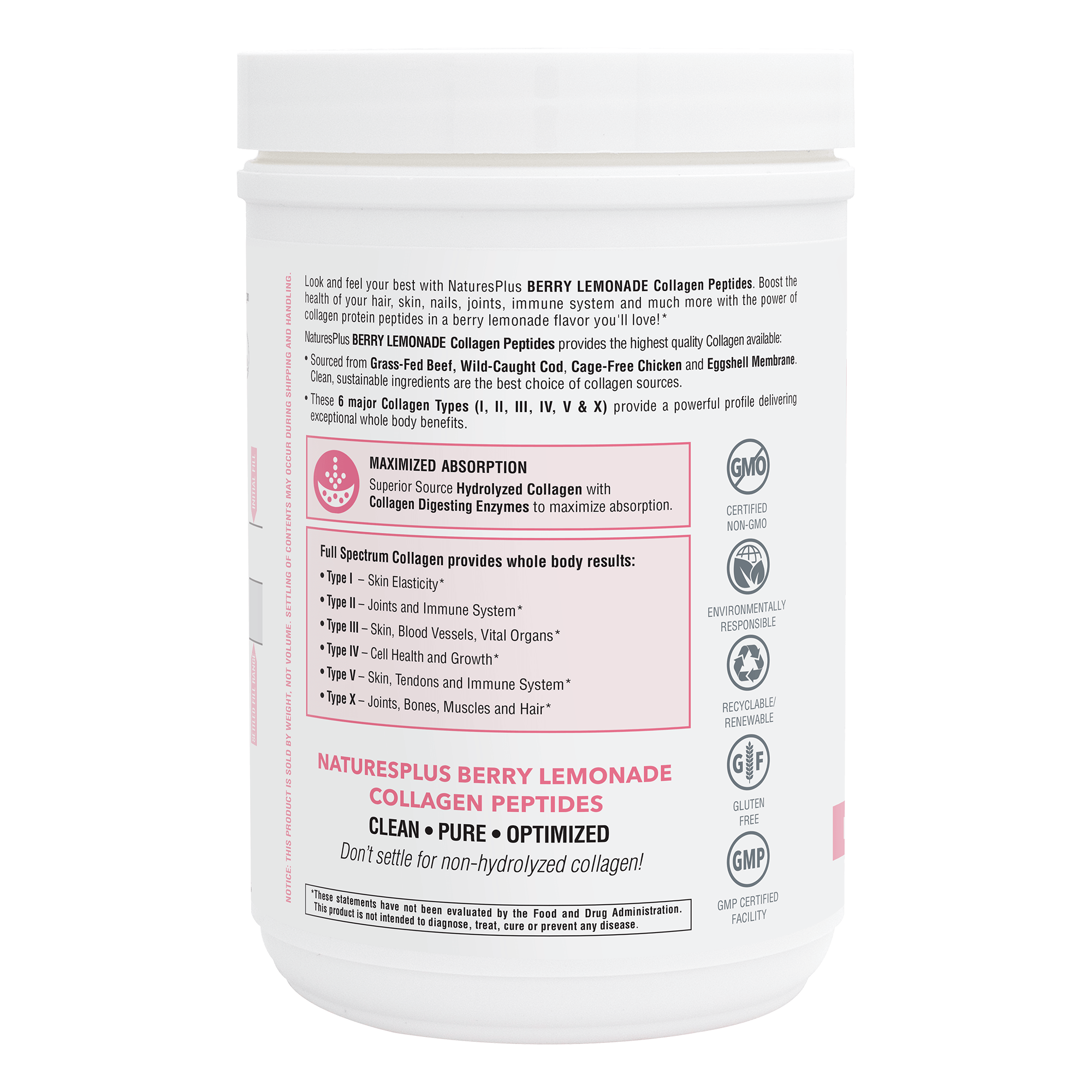 Collagen Peptides Berry Lemonade - 0.80 LB