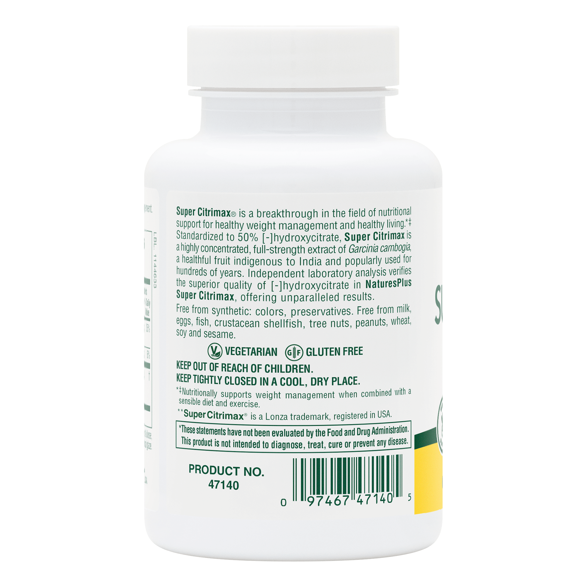 SUPER CITRIMAX® 1000 mg Tablets - 60 Count