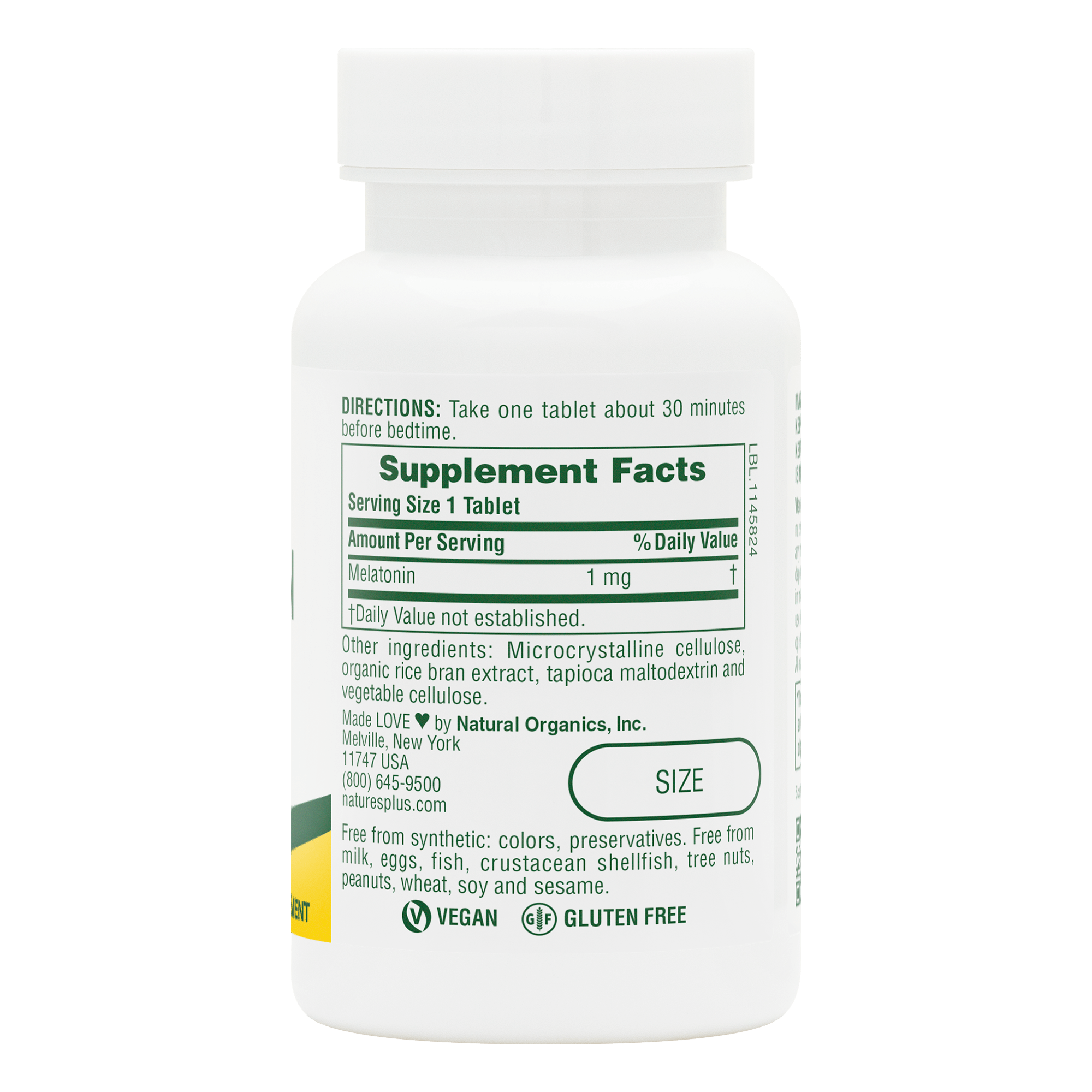 Melatonin 1 mg Tablets - 90 Count