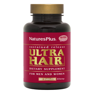 Frontal product image of Ultra Hair® Sustained Release Tablets containing 60 Count