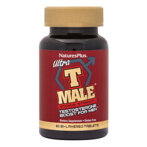 Frontal product image of Ultra T MALE® Extended Release Bi-Layer Tablets containing Ultra T MALE® Extended Release Bi-Layer Tablets