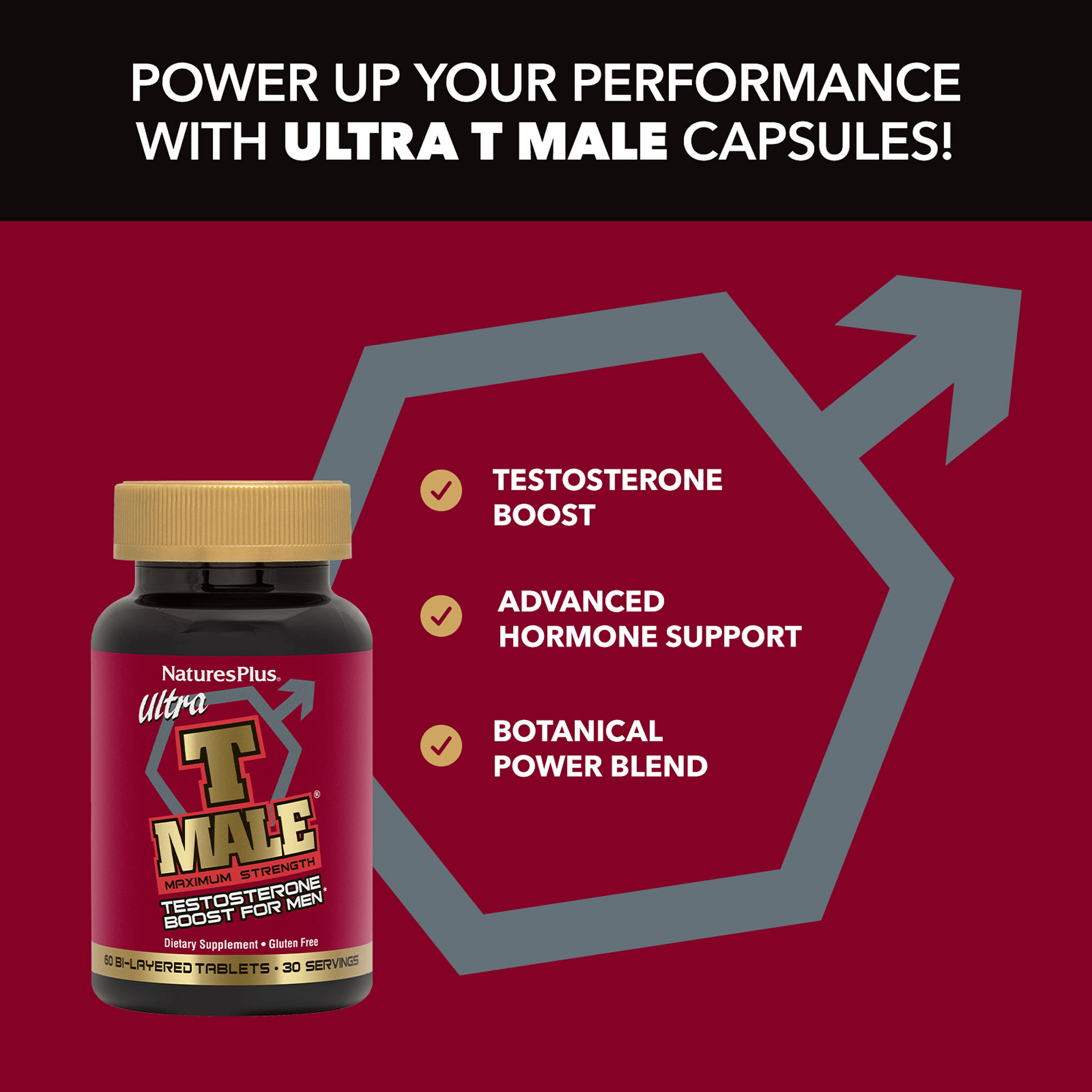Ultra T MALE® Extended Release Bi-Layer Tablets - 60 Count