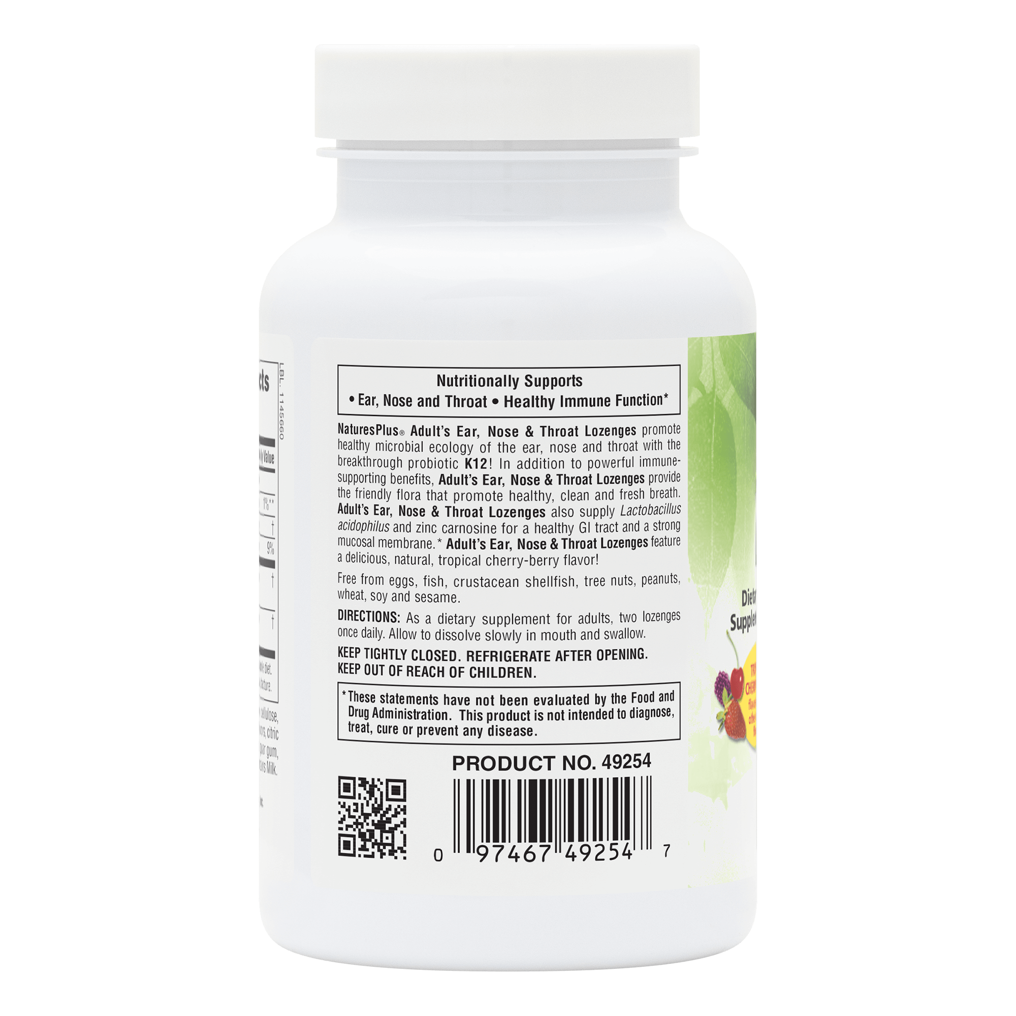 Adult's Ear, Nose & Throat Lozenges - 60 Count