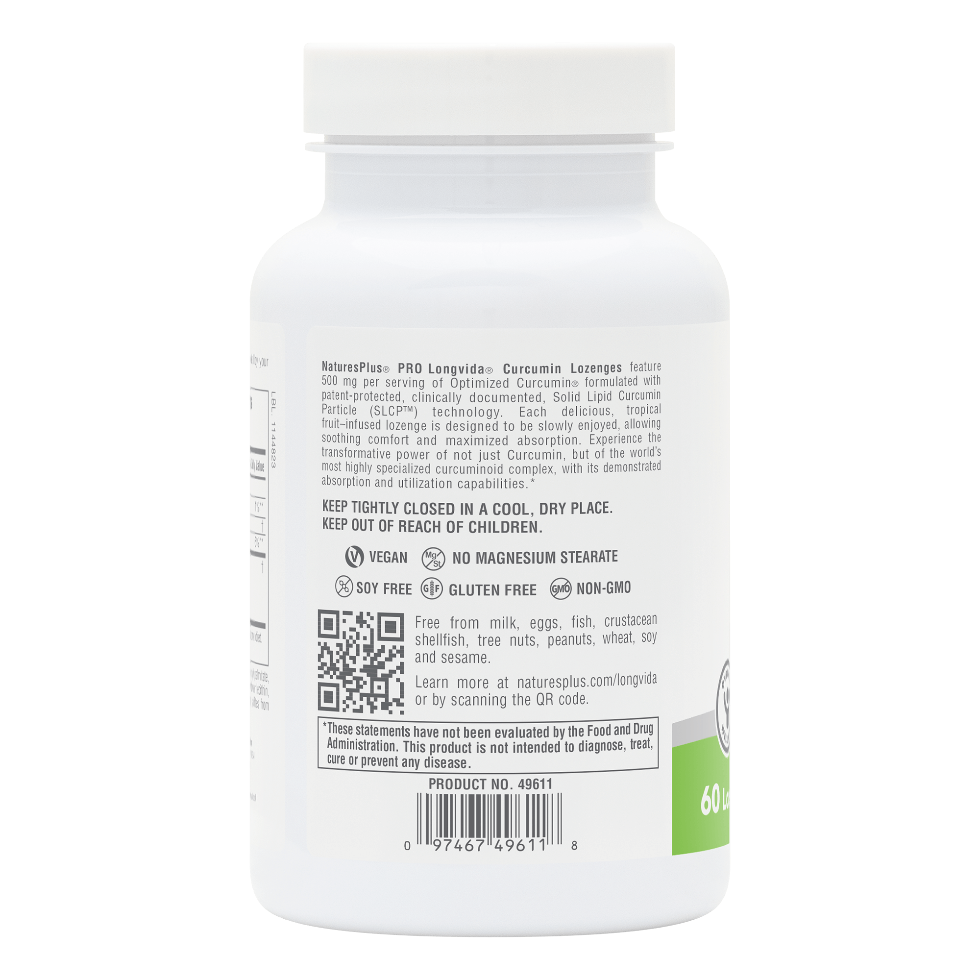 NaturesPlus PRO Curcumin Longvida® 500 MG Lozenges - 60 Count