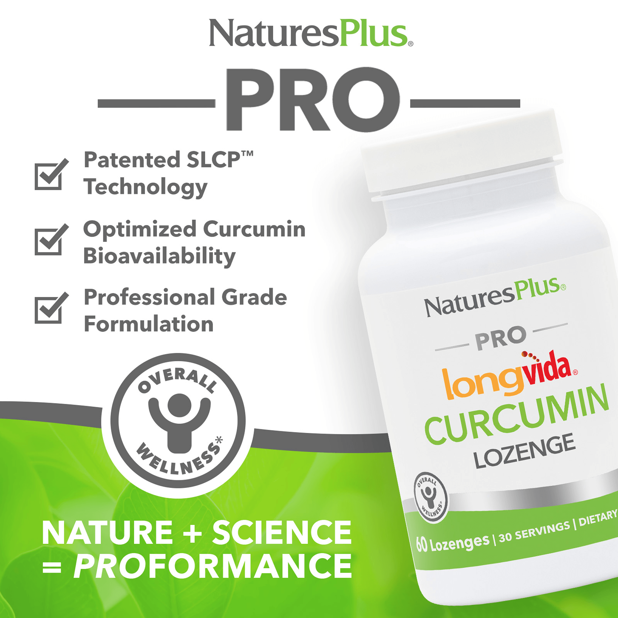 NaturesPlus PRO Curcumin Longvida® 500 MG Lozenges - 60 Count
