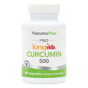 Frontal product image of NaturesPlus PRO Curcumin Longvida® 500 MG Capsules containing 60 Count