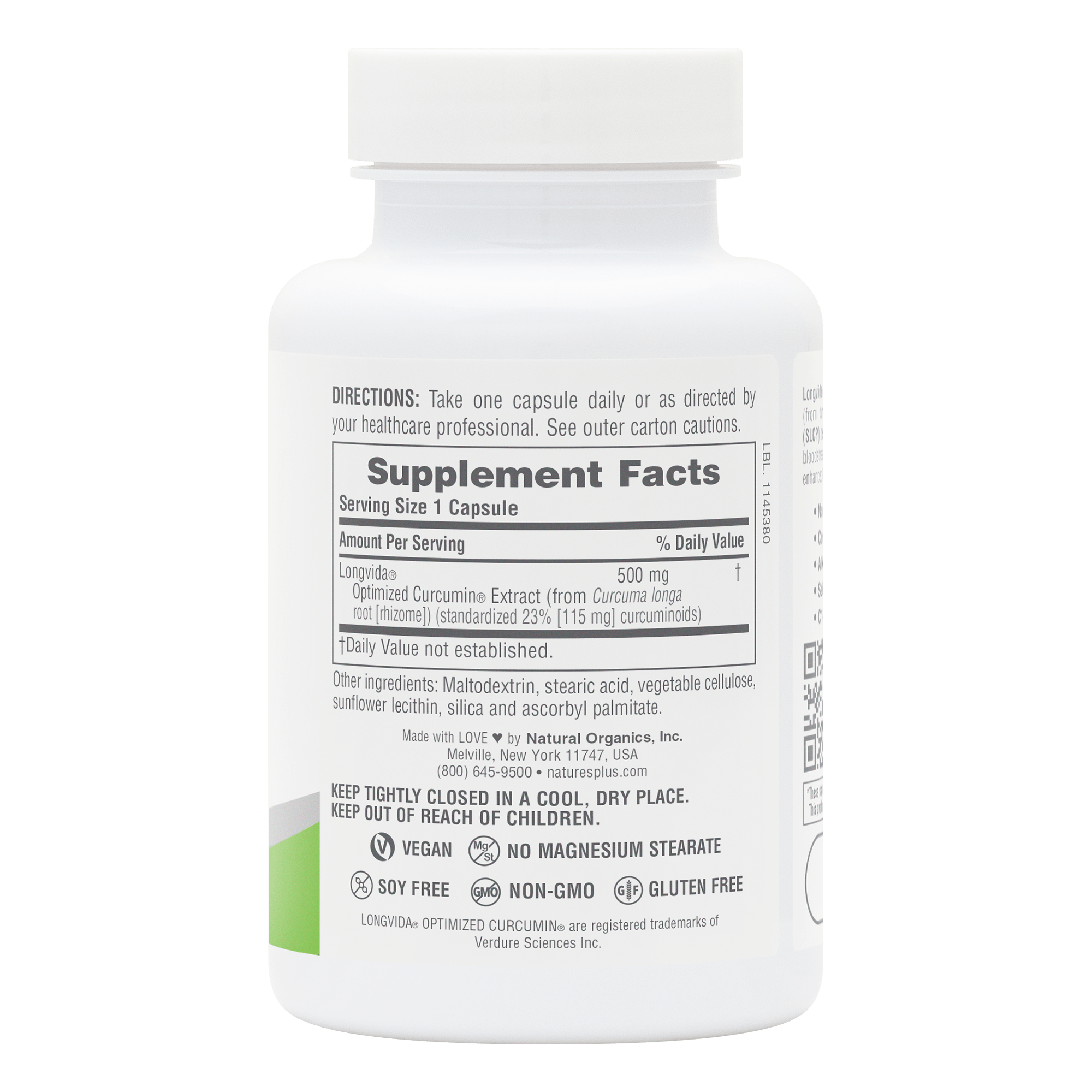 NaturesPlus PRO Curcumin Longvida® 500 MG Capsules - 60 Count