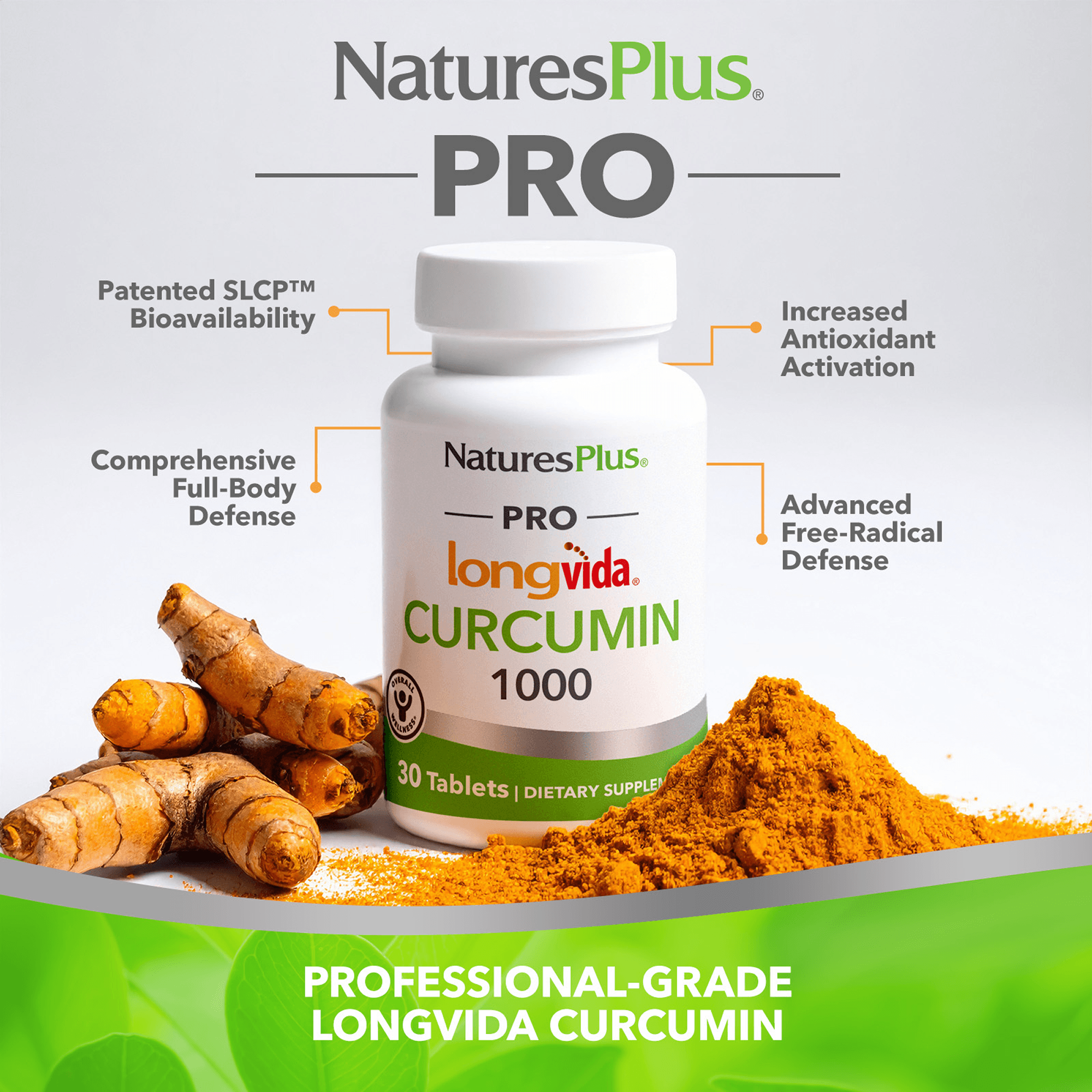 NaturesPlus PRO Curcumin Longvida® 1000 MG Tablets - 30 Count