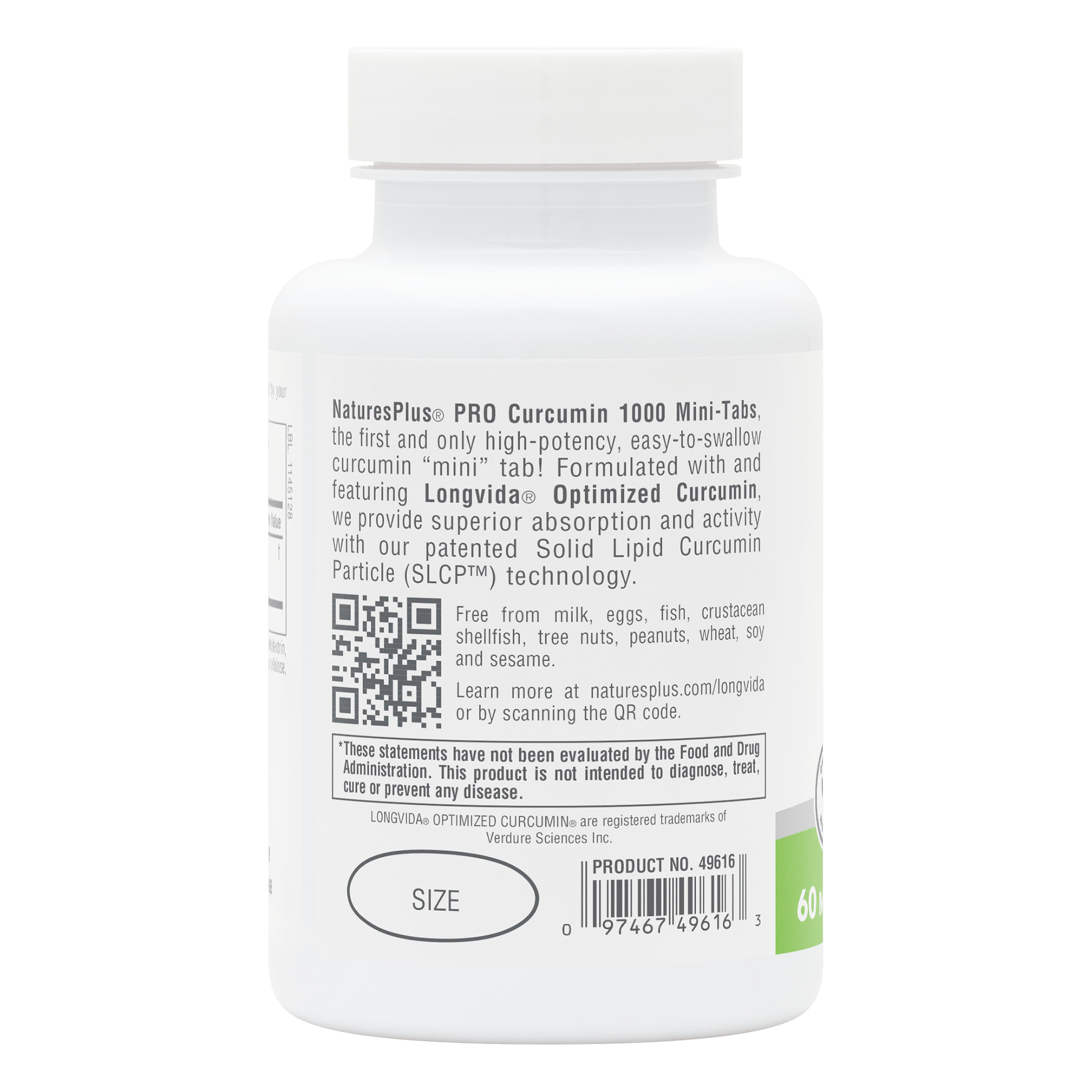 NaturesPlus PRO Curcumin Longvida® 1000 MG Mini-Tabs - 60 Count
