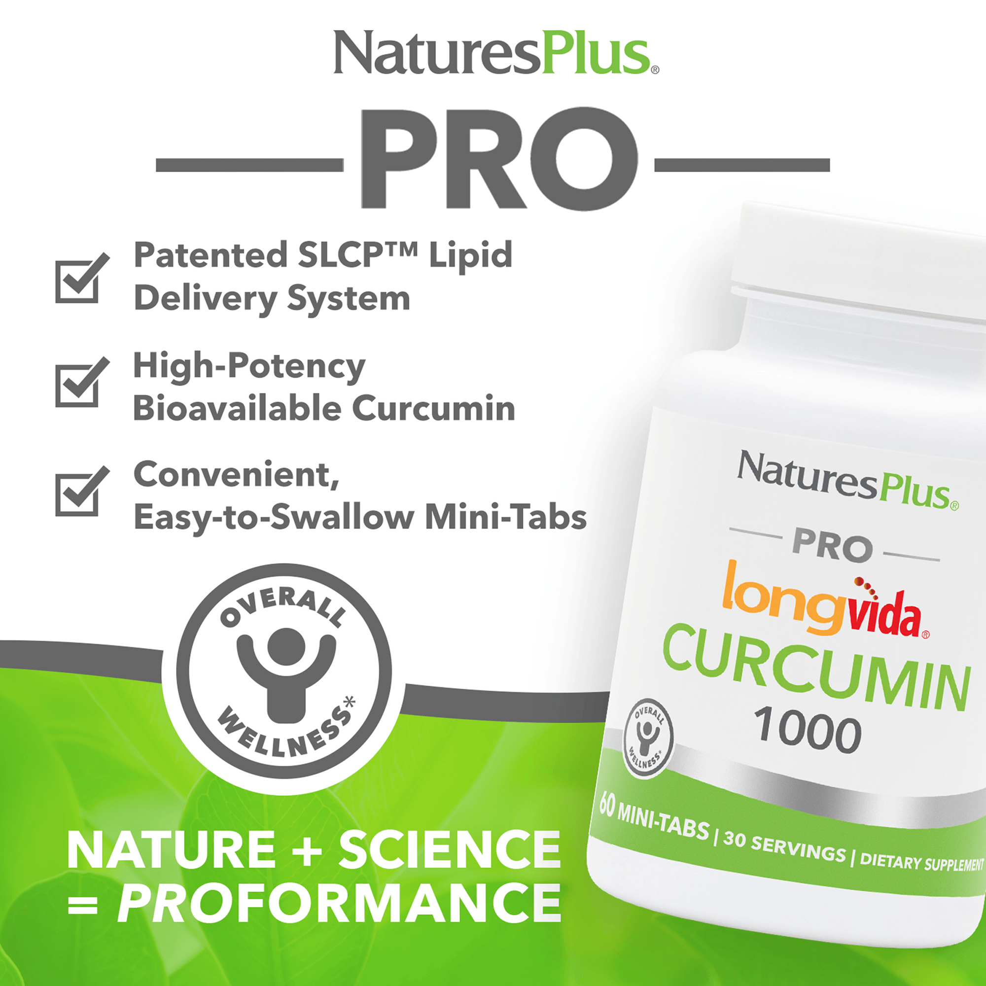 NaturesPlus PRO Curcumin Longvida® 1000 MG Mini-Tabs - 60 Count