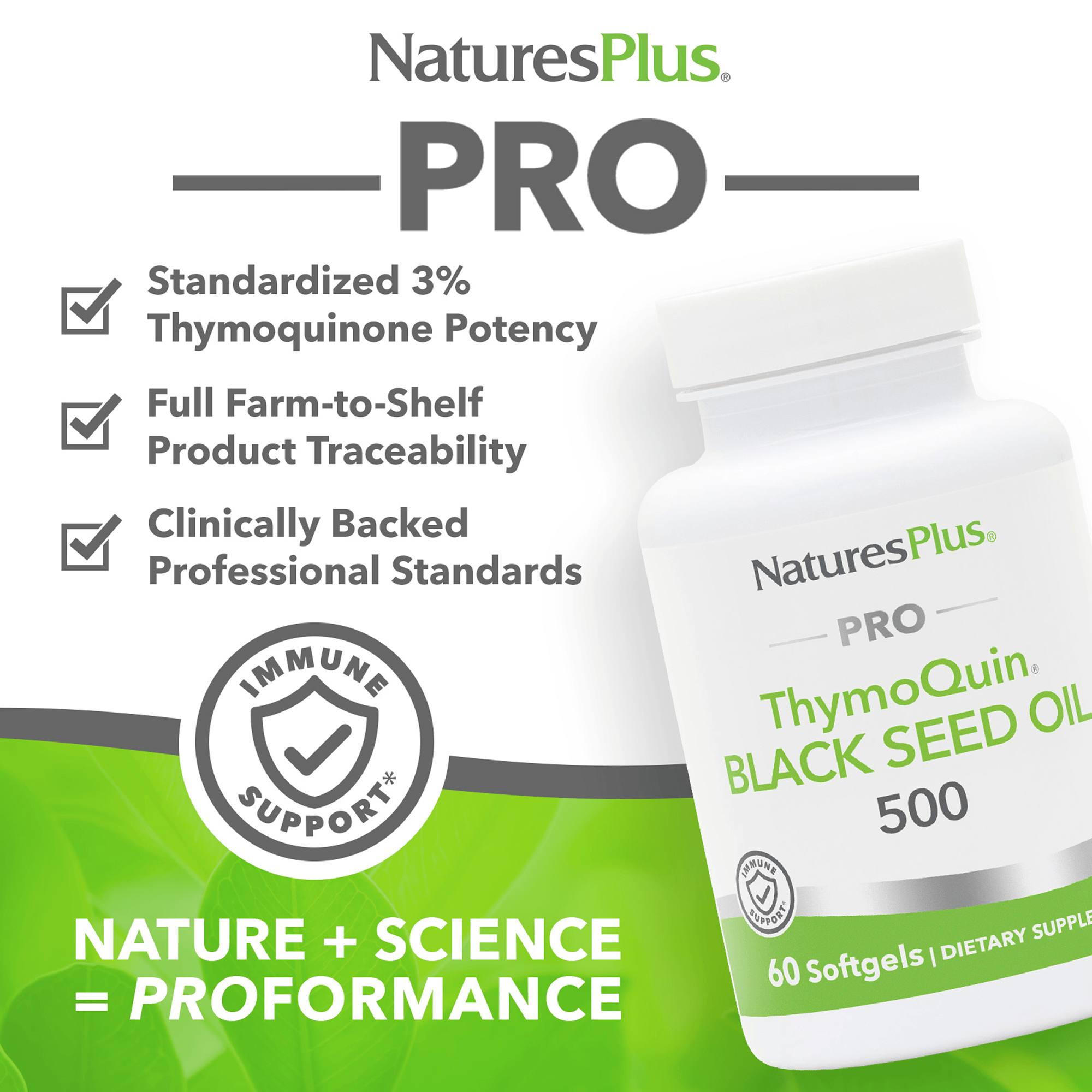 NaturesPlus PRO ThymoQuin® Black Seed Oil 500 MG Softgels - 60 Count