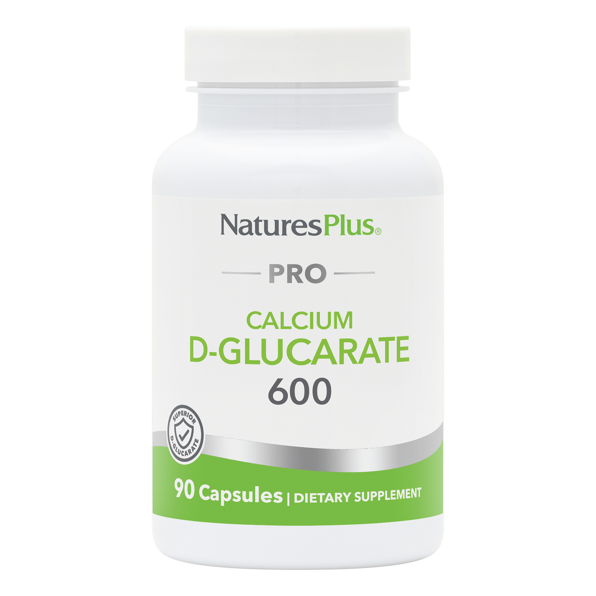 NaturesPlus PRO Calcium D-Glucarate (CDG) 600 MG Capsules - 90 Count
