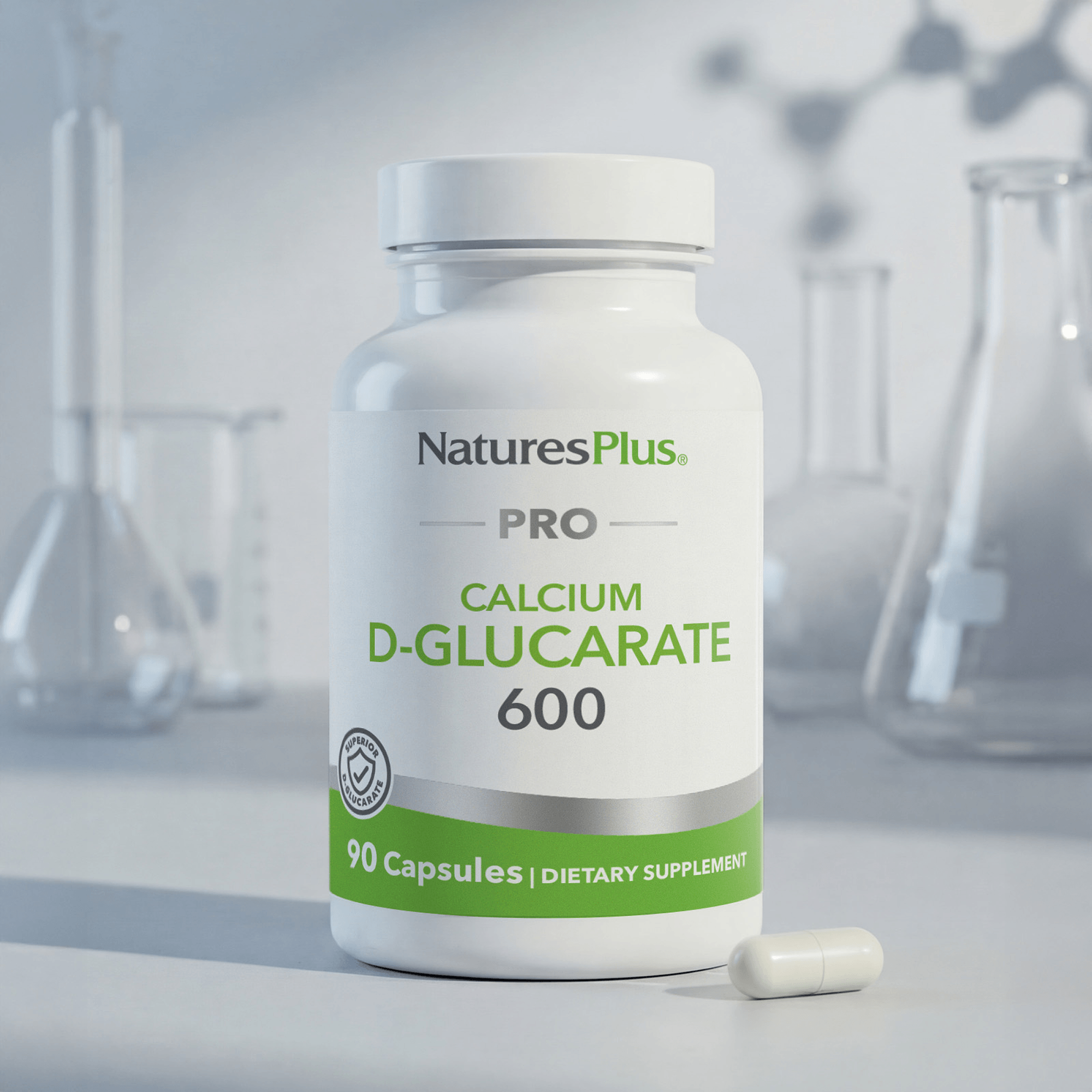 NaturesPlus PRO Calcium D-Glucarate (CDG) 600 MG Capsules - 90 Count
