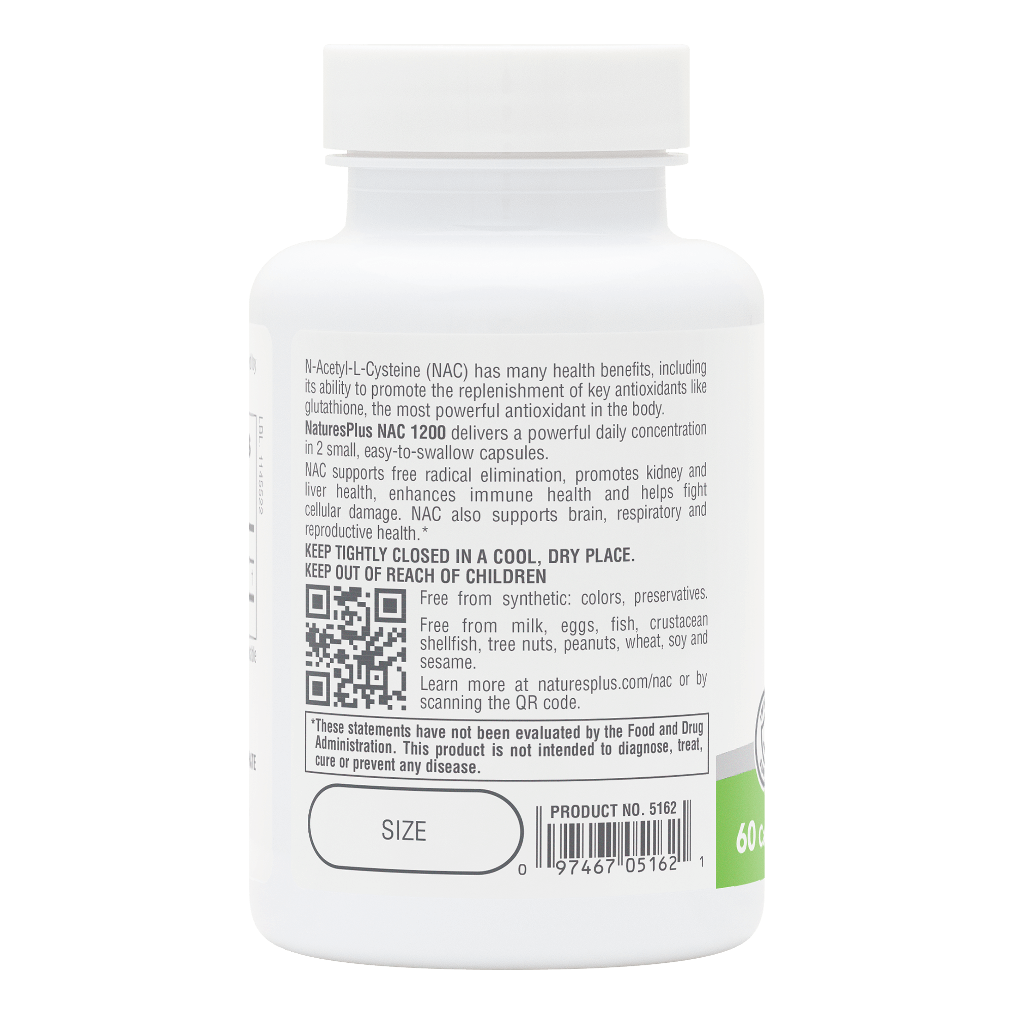 NaturesPlus PRO NAC 1200 Capsules - 60 Count