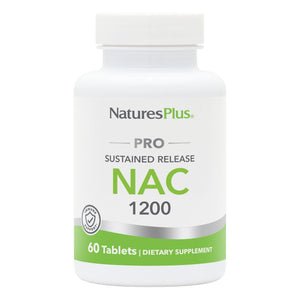 Frontal product image of NaturesPlus PRO NAC 1200 Tablets containing 60 Count