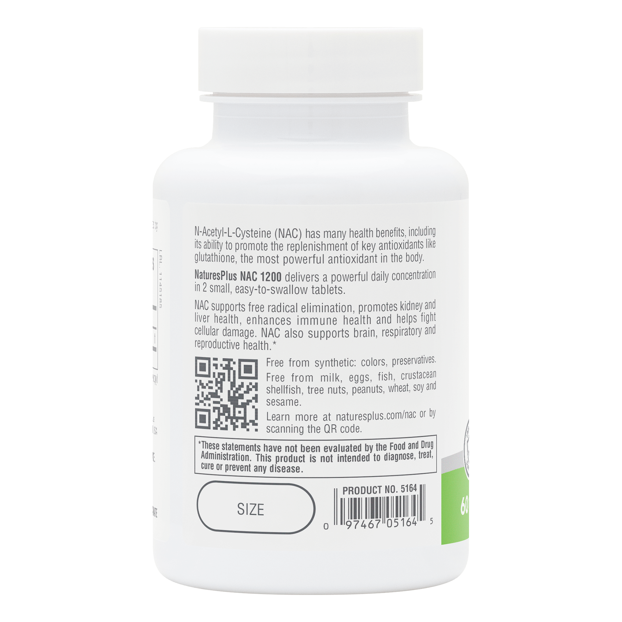 NaturesPlus PRO NAC 1200 Tablets - 60 Count