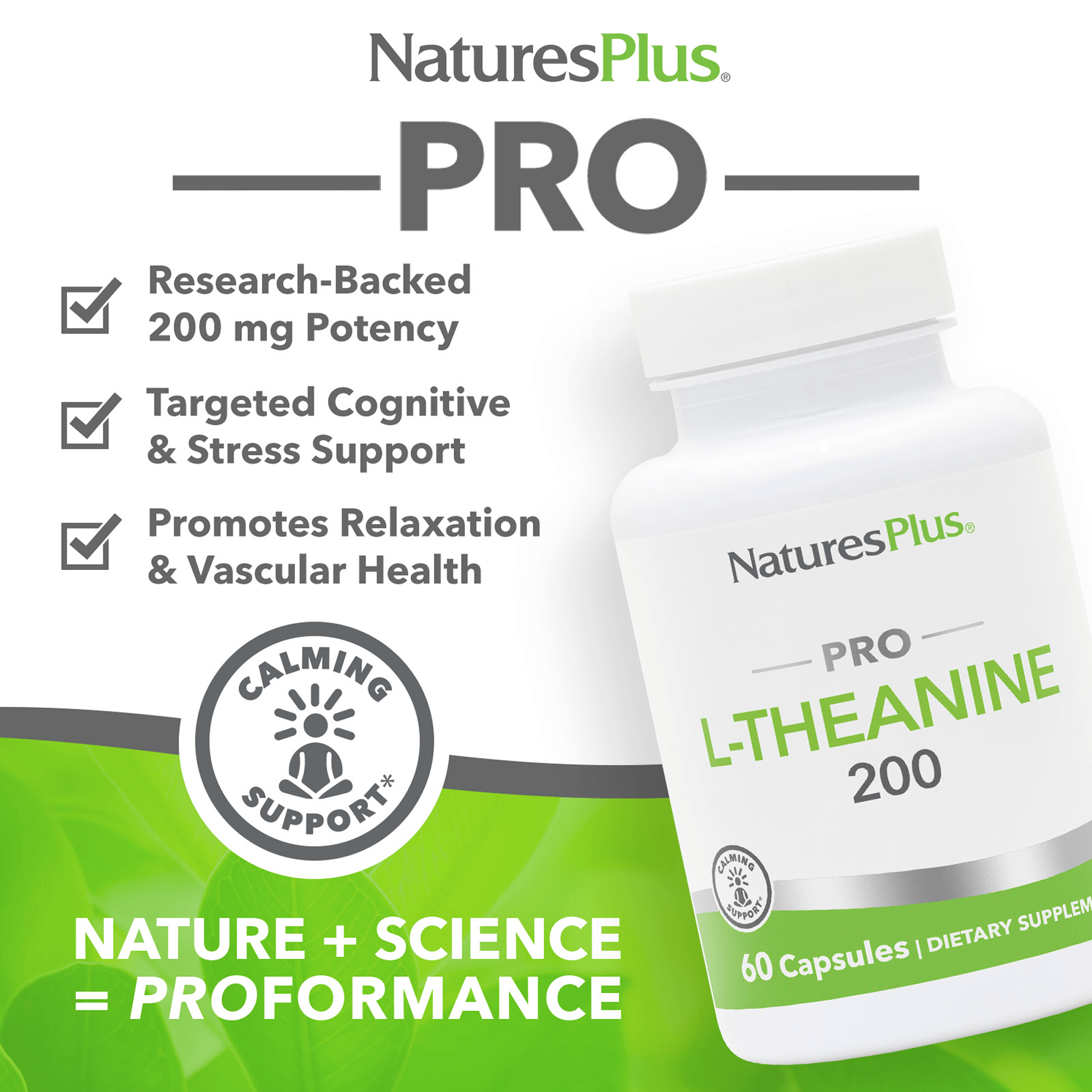 NaturesPlus PRO L-Theanine - 60 Count