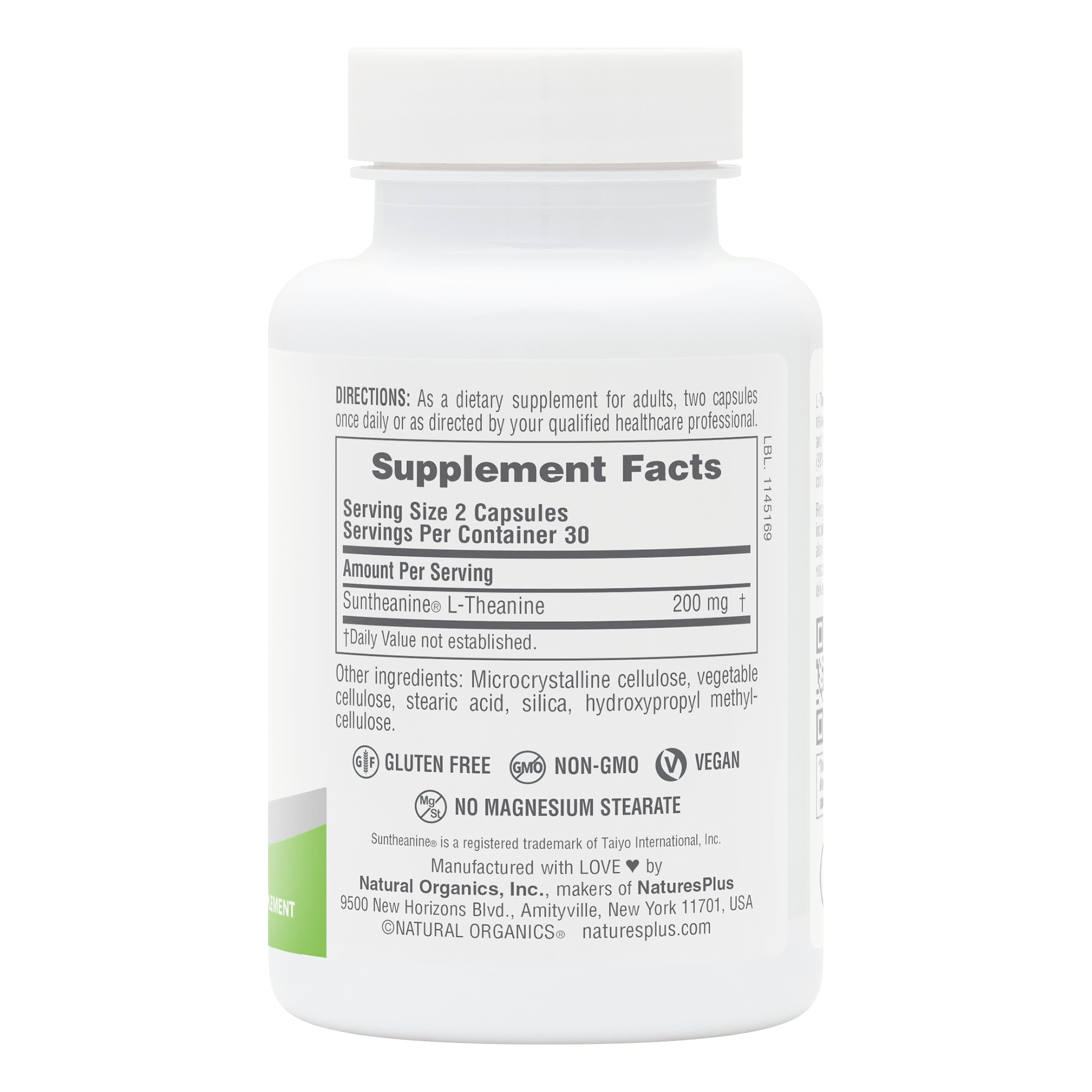 NaturesPlus PRO Suntheanine® L-Theanine 200 - 60 Count