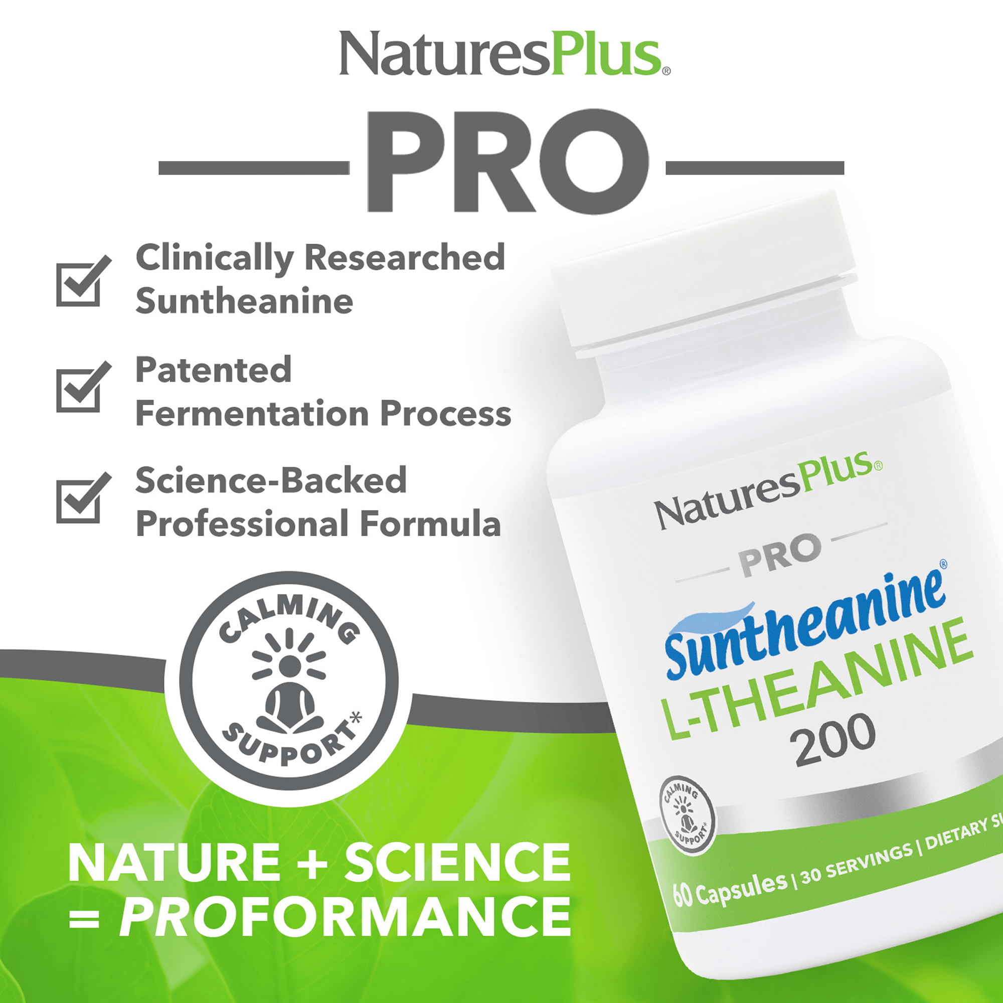 NaturesPlus PRO Suntheanine® L-Theanine 200 - 60 Count