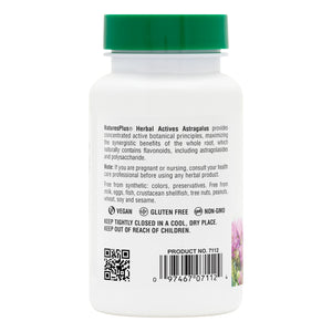 Second side product image of Herbal Actives Astragalus Capsules containing 60 Count