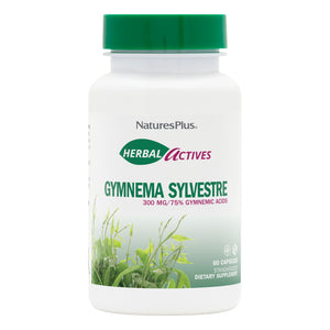 Frontal product image of Herbal Actives Gymnema Sylvestre Capsules containing 60 Count