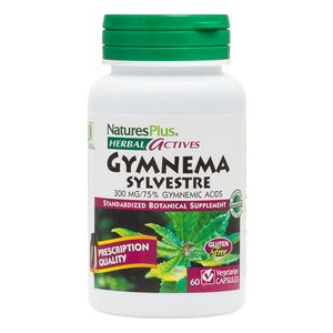 Frontal product image of Herbal Actives Gymnema Sylvestre Capsules containing 60 Count