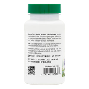 Second side product image of Herbal Actives Passion Flower Capsules containing 60 Count