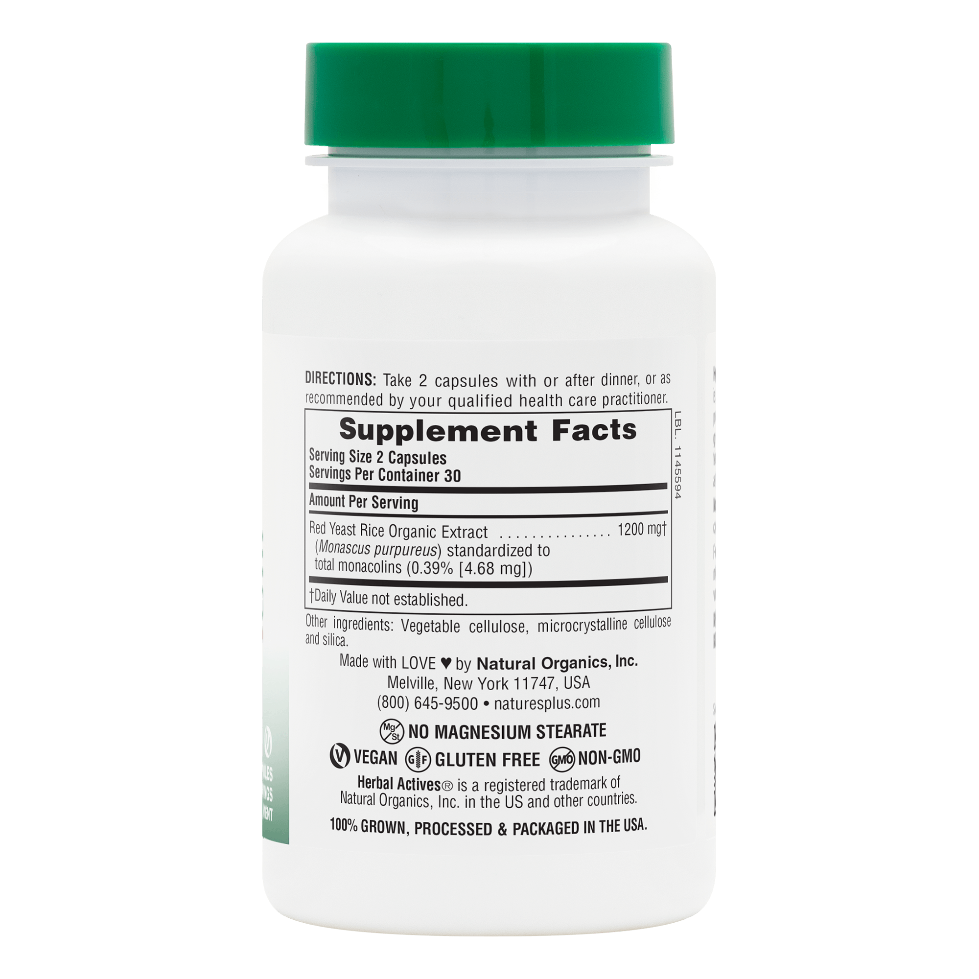 Herbal Actives® Red Yeast Rice Capsules - 60 Count