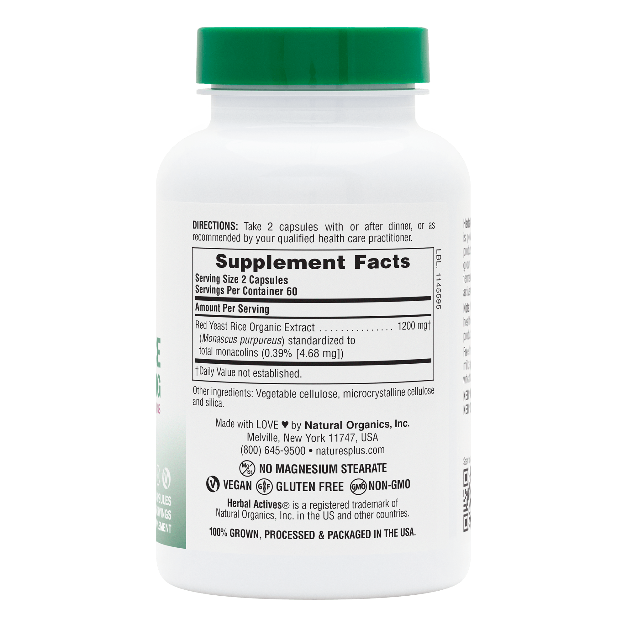 Herbal Actives® Red Yeast Rice Capsules - 120 Count
