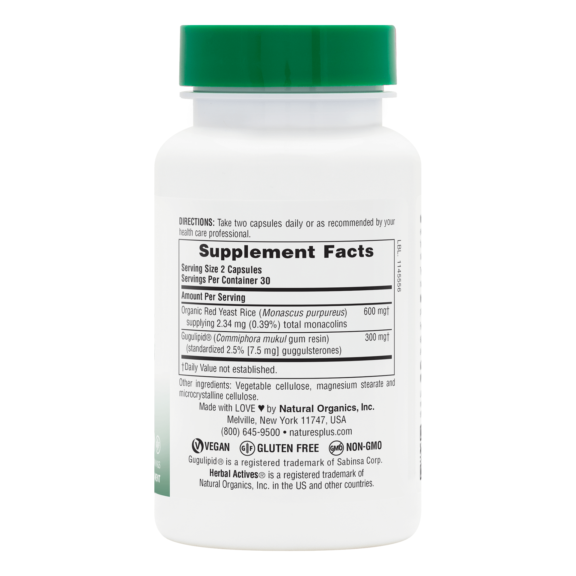 Herbal Actives® Red Yeast Rice/Gugulipid® Capsules - 60 Count