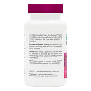 Second side product image of Herbal Actives Red Yeast Rice/Gugulipid® Capsules containing 60 Count