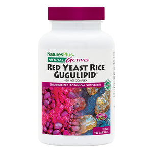 Frontal product image of Herbal Actives Red Yeast Rice/Gugulipid® Capsules containing 120 Count