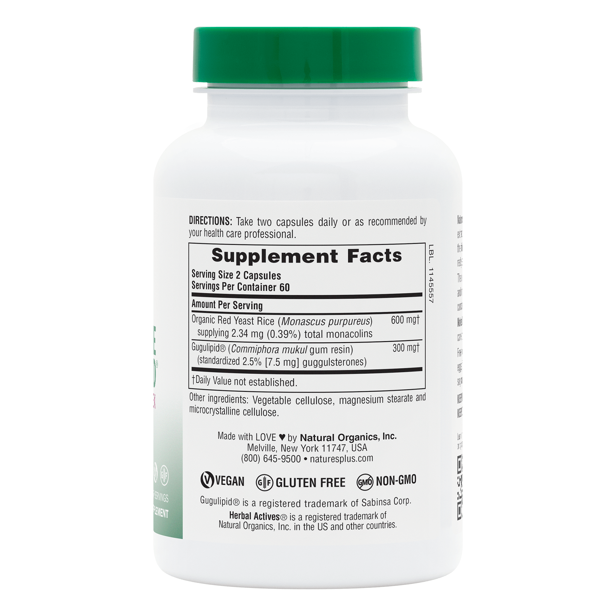 Herbal Actives® Red Yeast Rice/Gugulipid® Capsules - 120 Count
