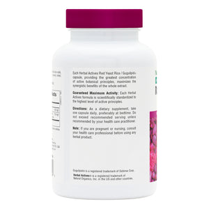 Second side product image of Herbal Actives Red Yeast Rice/Gugulipid® Capsules containing 120 Count