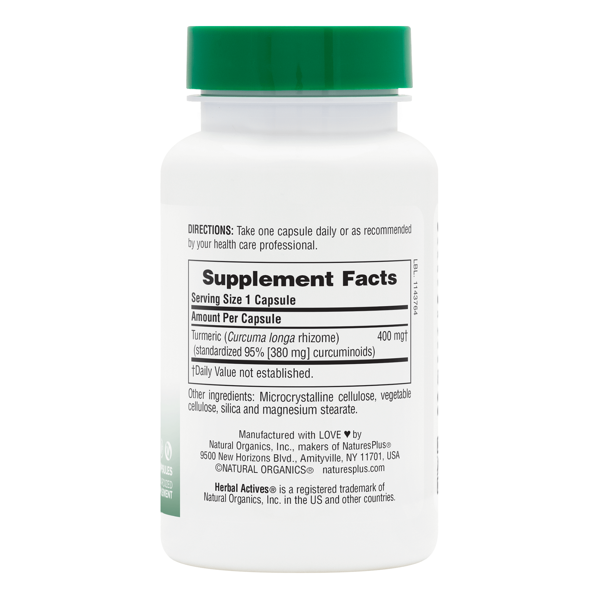 Herbal Actives Turmeric Capsules - 60 Count